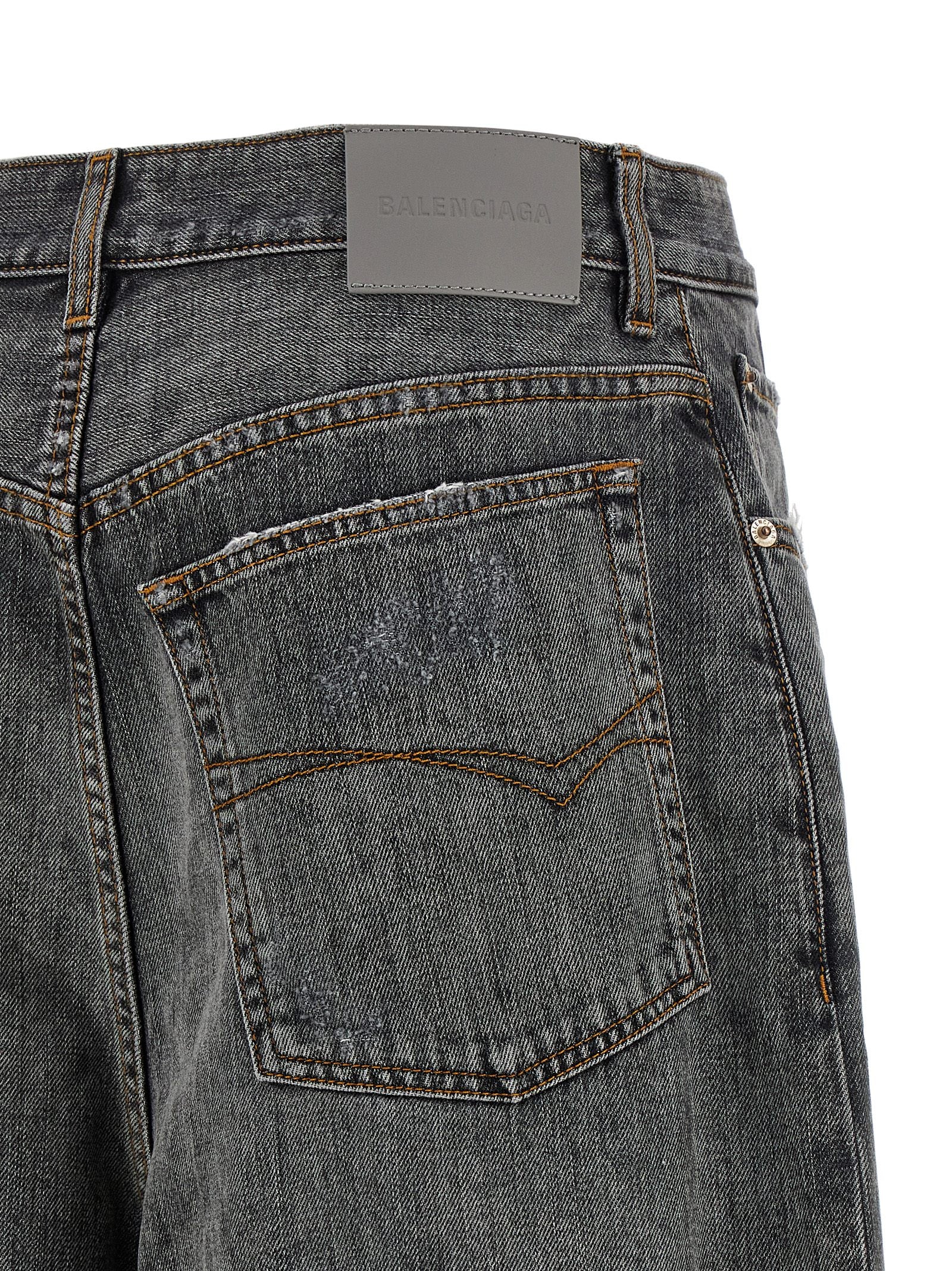 Balenciaga Gray Cotton Relaxed Fit Women's Jeans