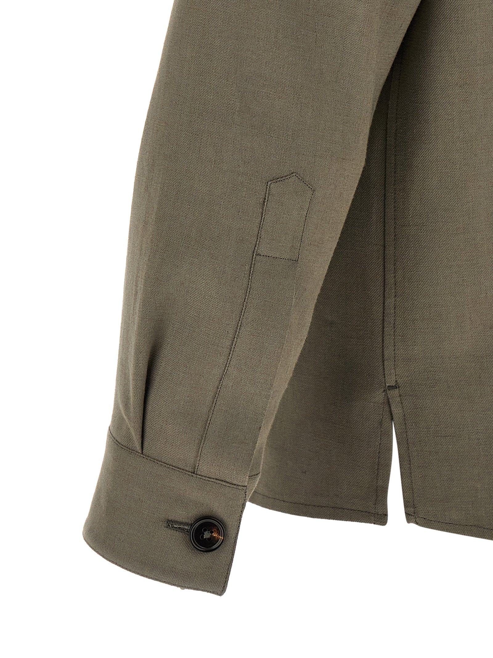 ZEGNA Gray Linen Men's Blouse