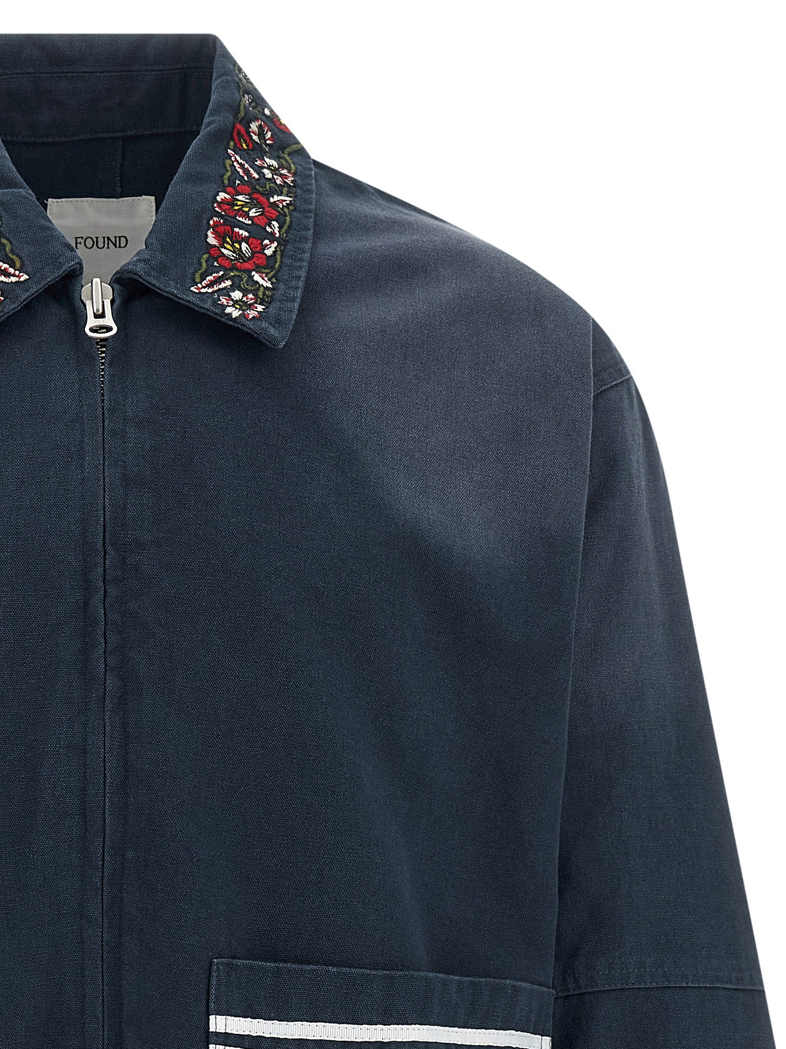FOUND Blue Cotton Full-Length Men's Jacket