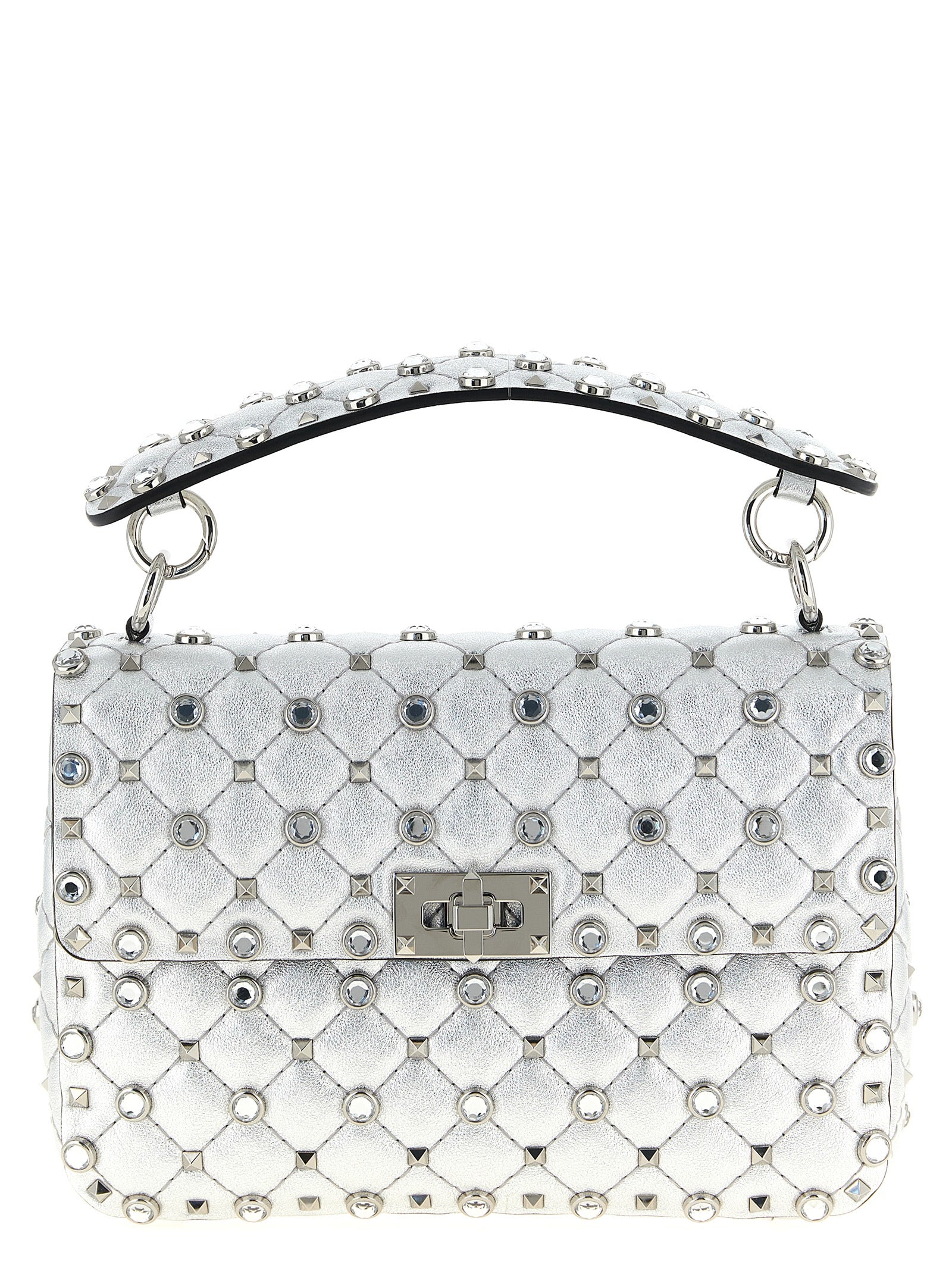 Valentino Garavani Silver Lamb Leather Shoulder Women's Bag