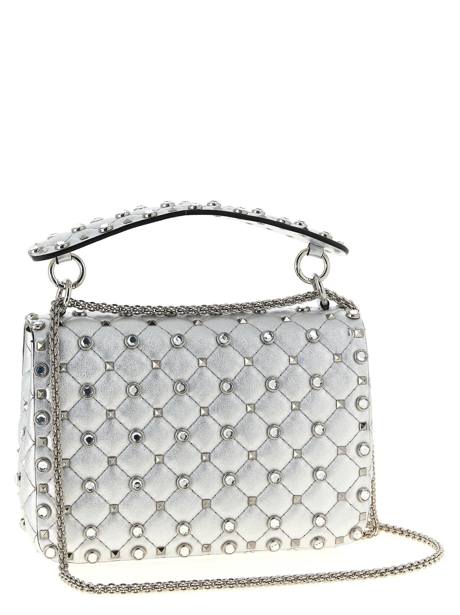 Valentino Garavani Silver Lamb Leather Shoulder Women's Bag