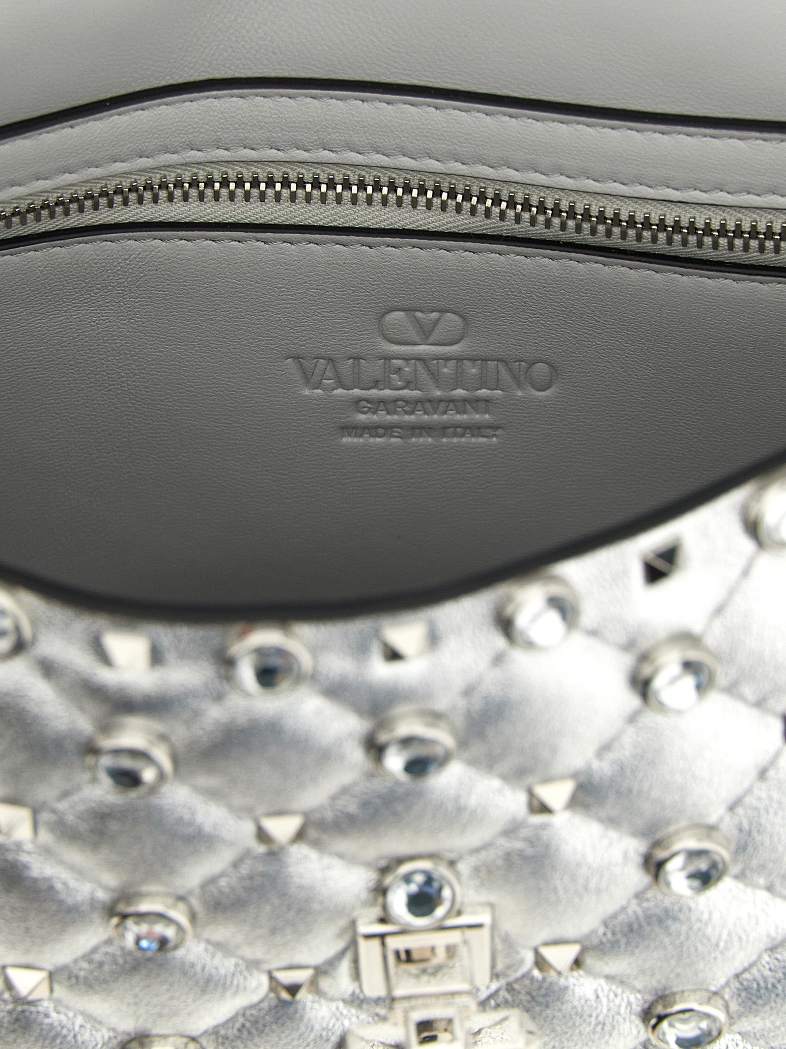 Valentino Garavani Silver Lamb Leather Shoulder Women's Bag