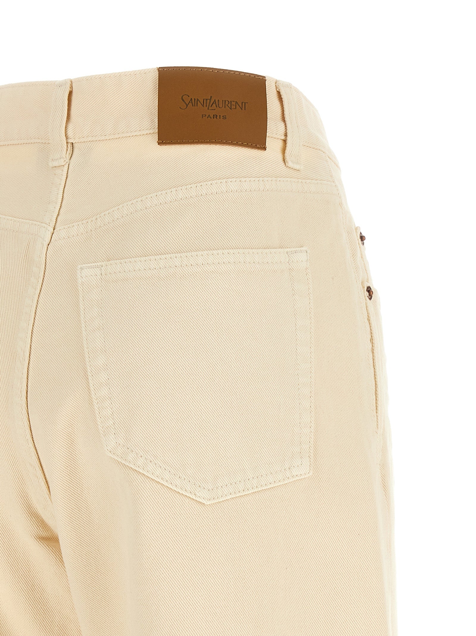 Saint Laurent Beige Cotton Jeans Women's Denim