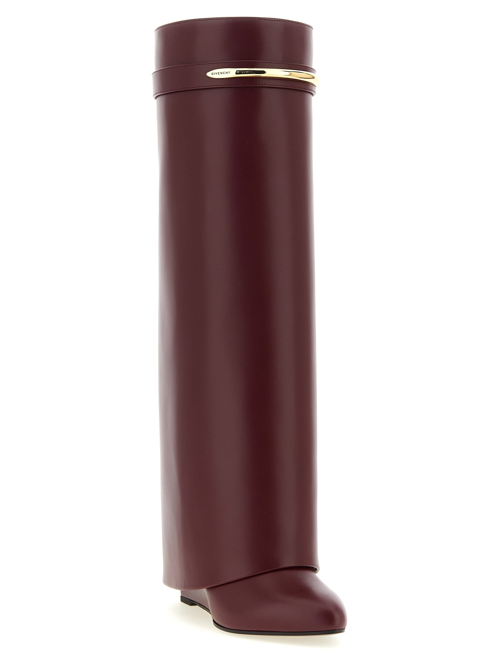 Givenchy Bordeaux Calfskin Over The Women's Knee
