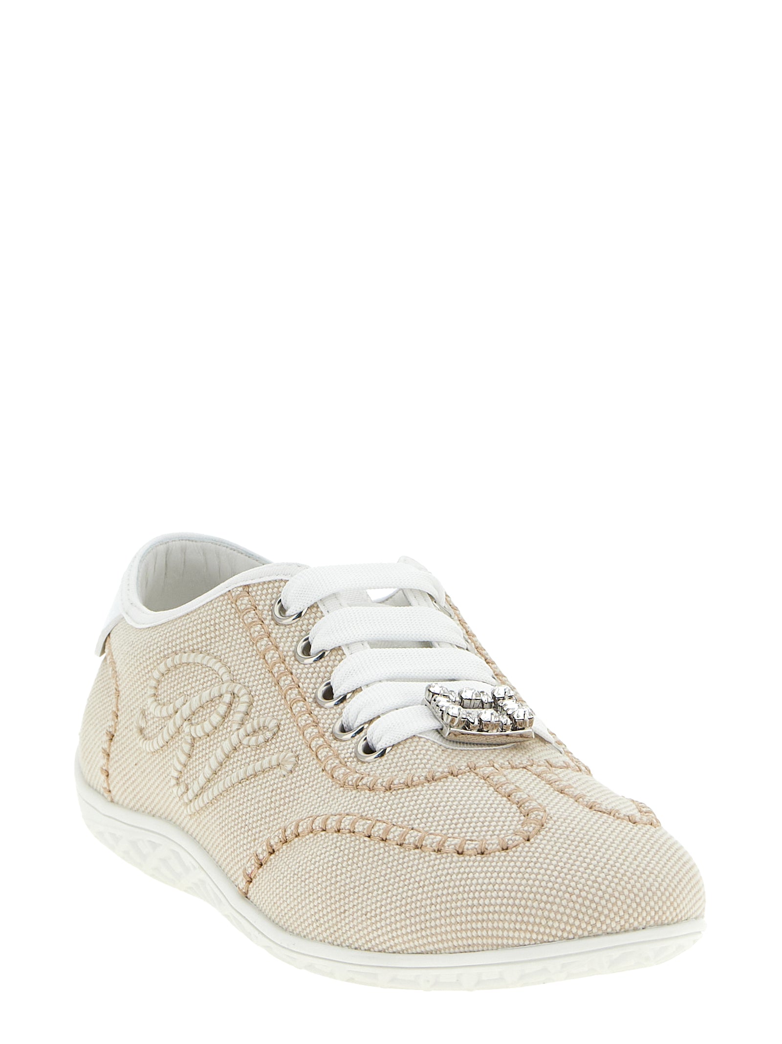 Roger Vivier Beige Polyamide Low Top Women's Sneakers