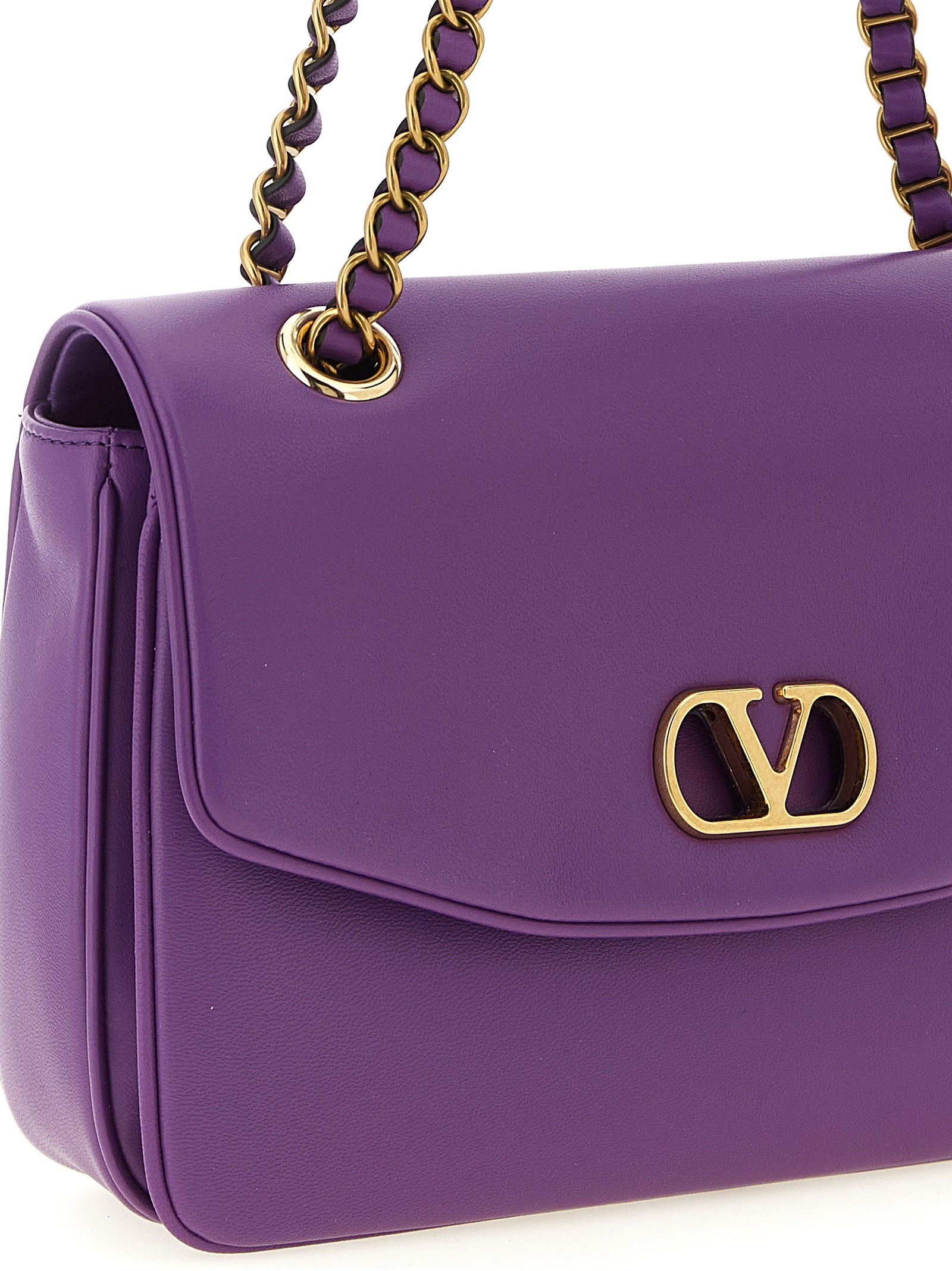 Valentino Garavani Purple Lamb Leather Shoulder Women's Bag