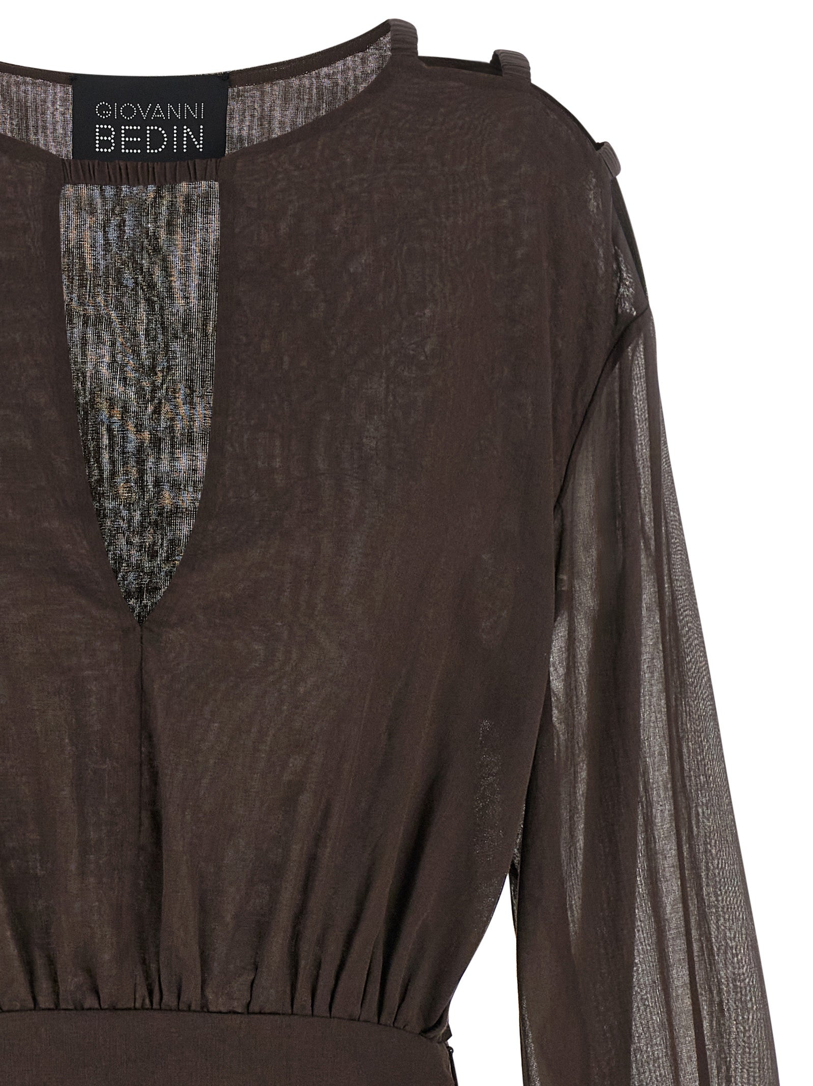 Giovanni Bedin Brown Cotton Short Women's Dress