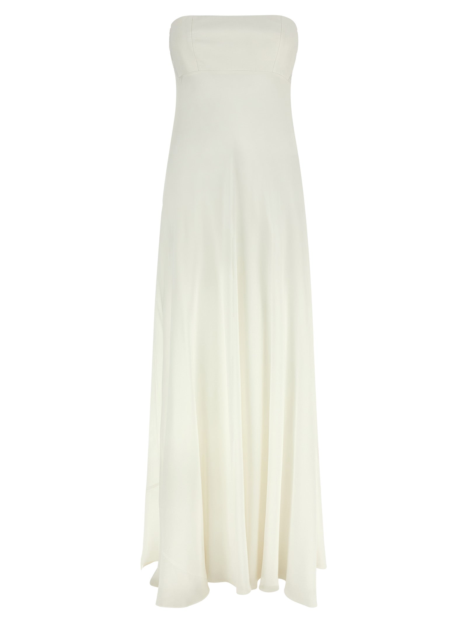 Giovanni Bedin White Silk Long Women's Dress