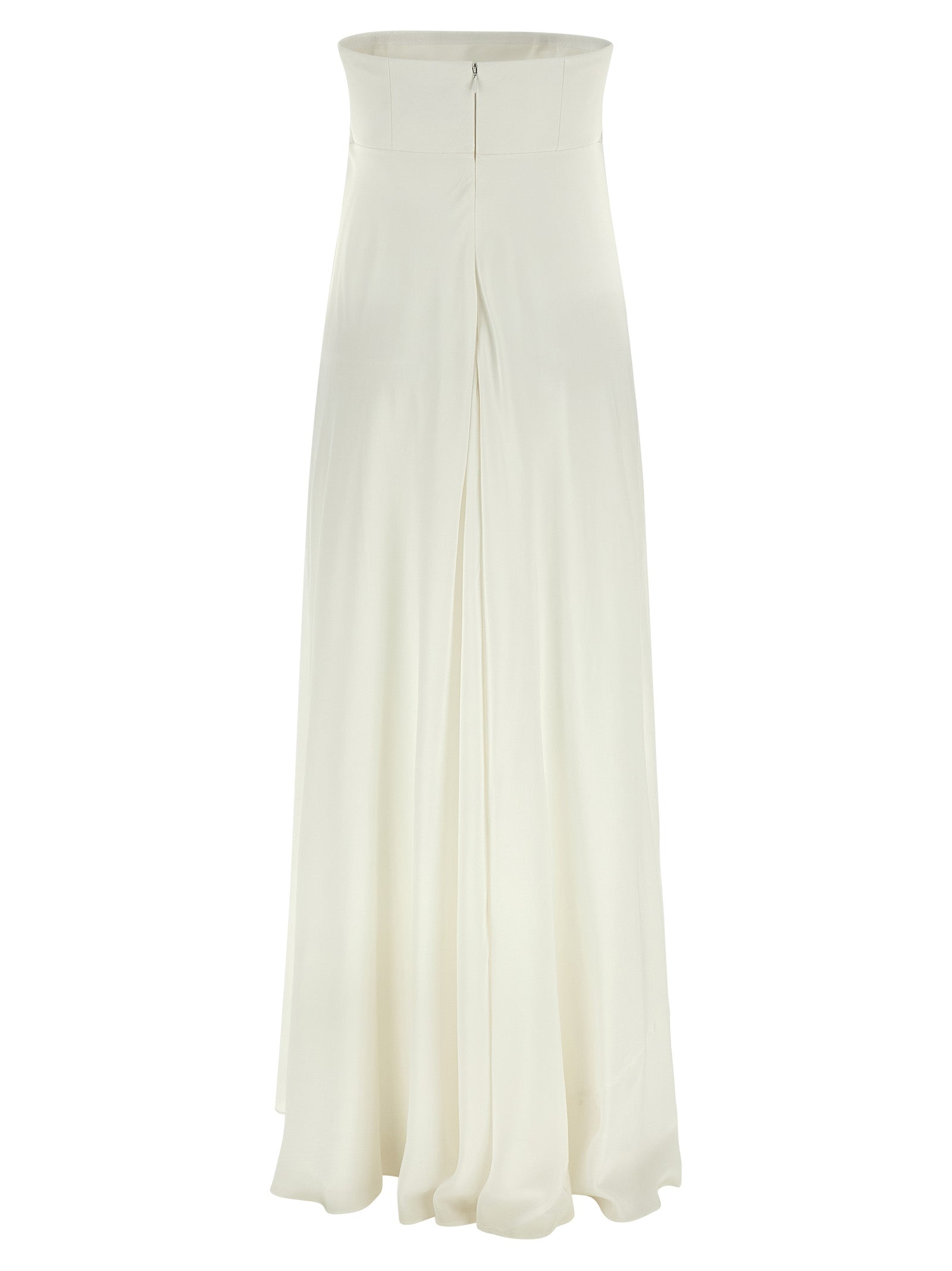 Giovanni Bedin White Silk Long Women's Dress
