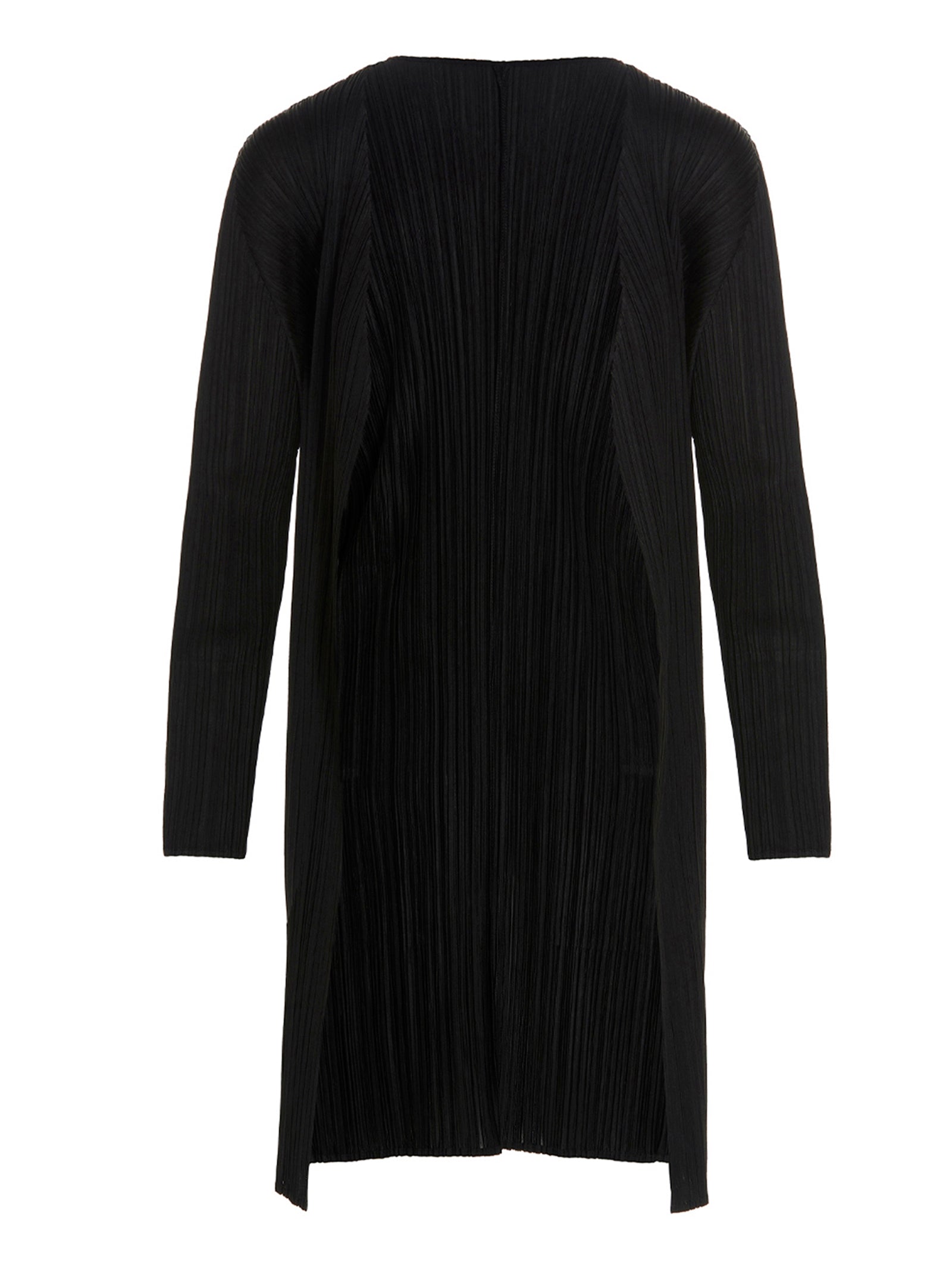 PLEATS PLEASE ISSEY MIYAKE Black Polyester Women's Cardigan