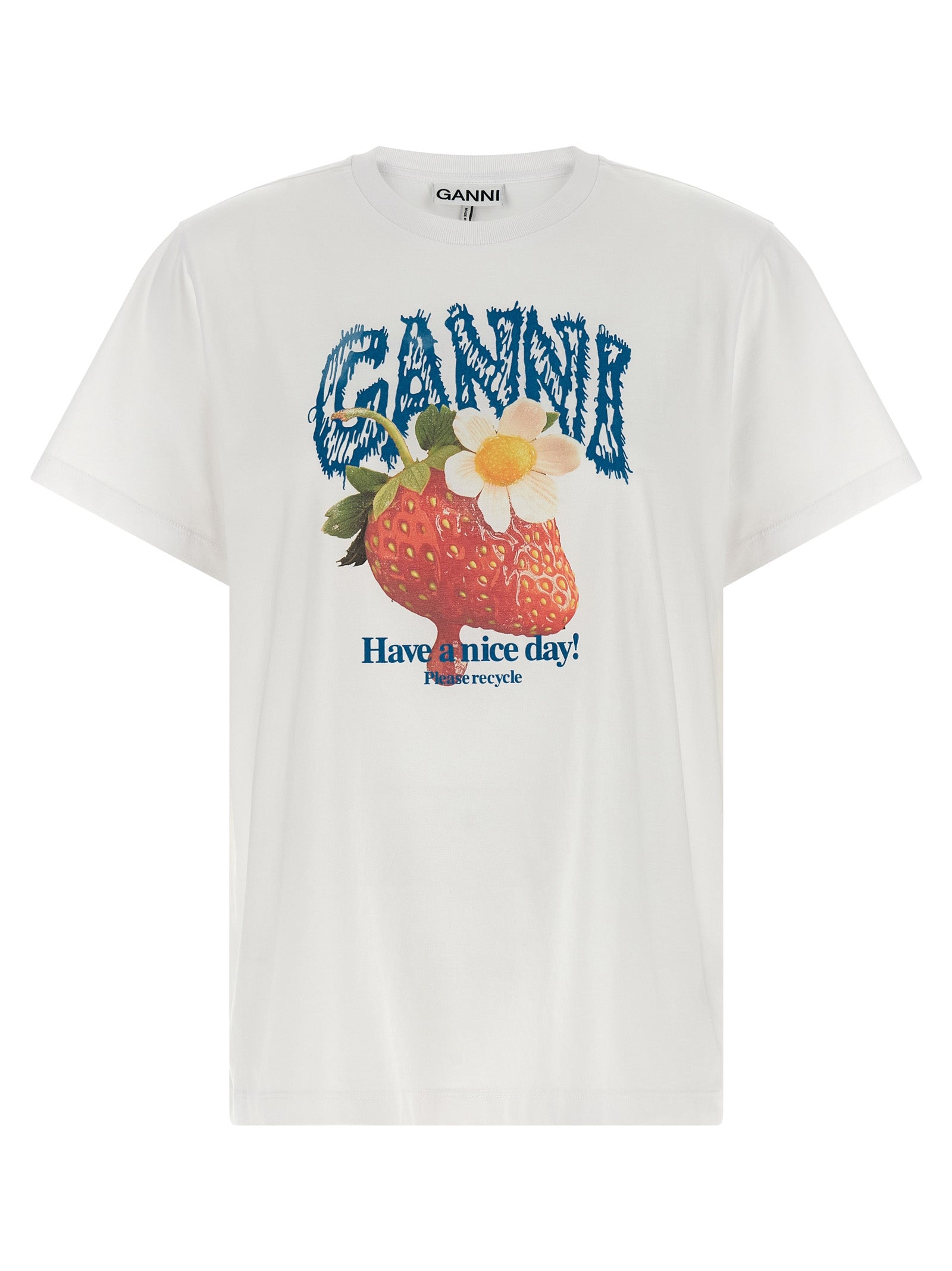 Ganni White Organic Cotton Women's T-Shirt
