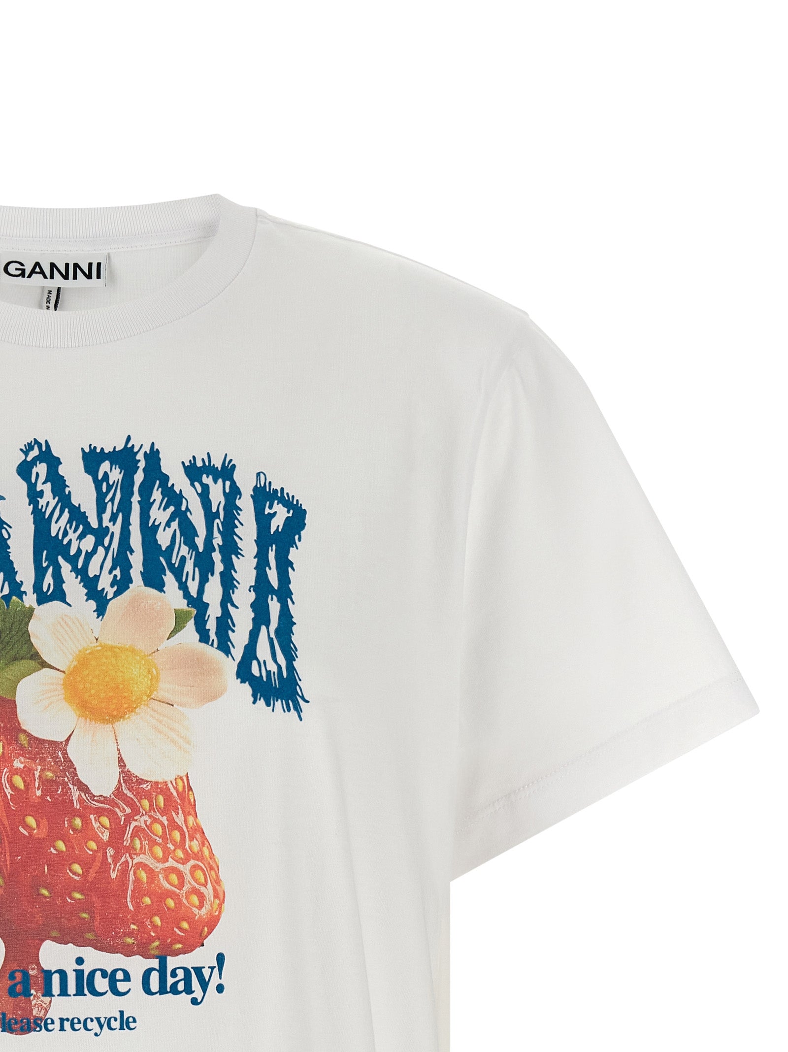 Ganni White Organic Cotton Women's T-Shirt