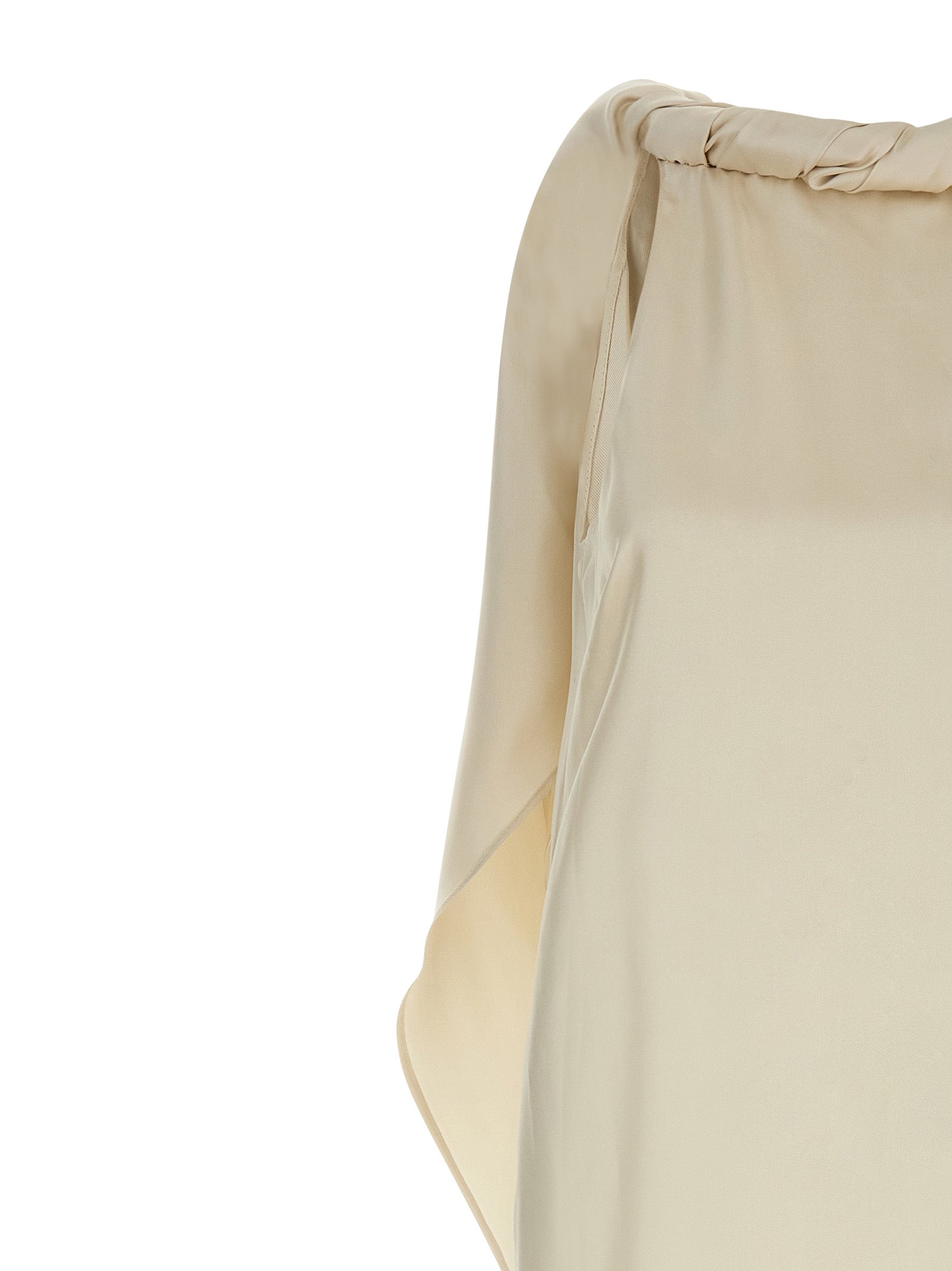Loulou De Saison Beige Silk Midi Women's Dress