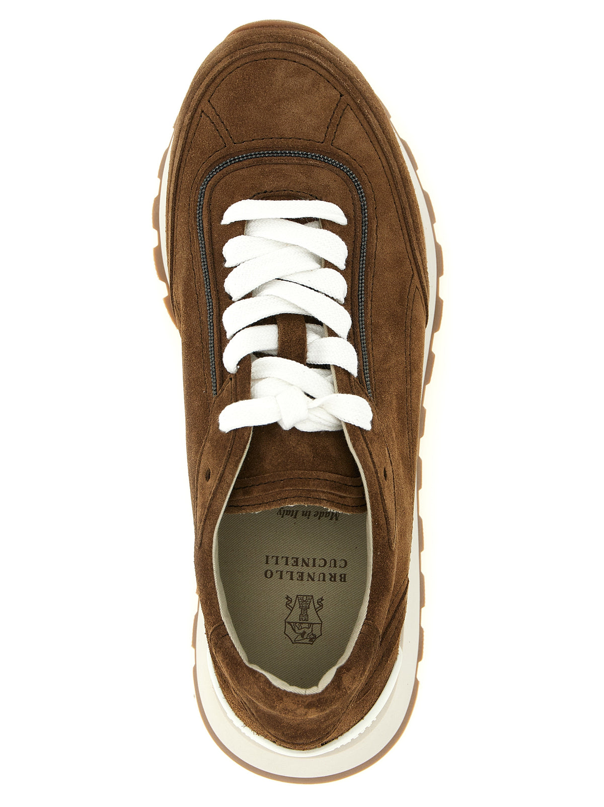 Brunello Cucinelli Brown Calfskin Low Top Women's Sneakers