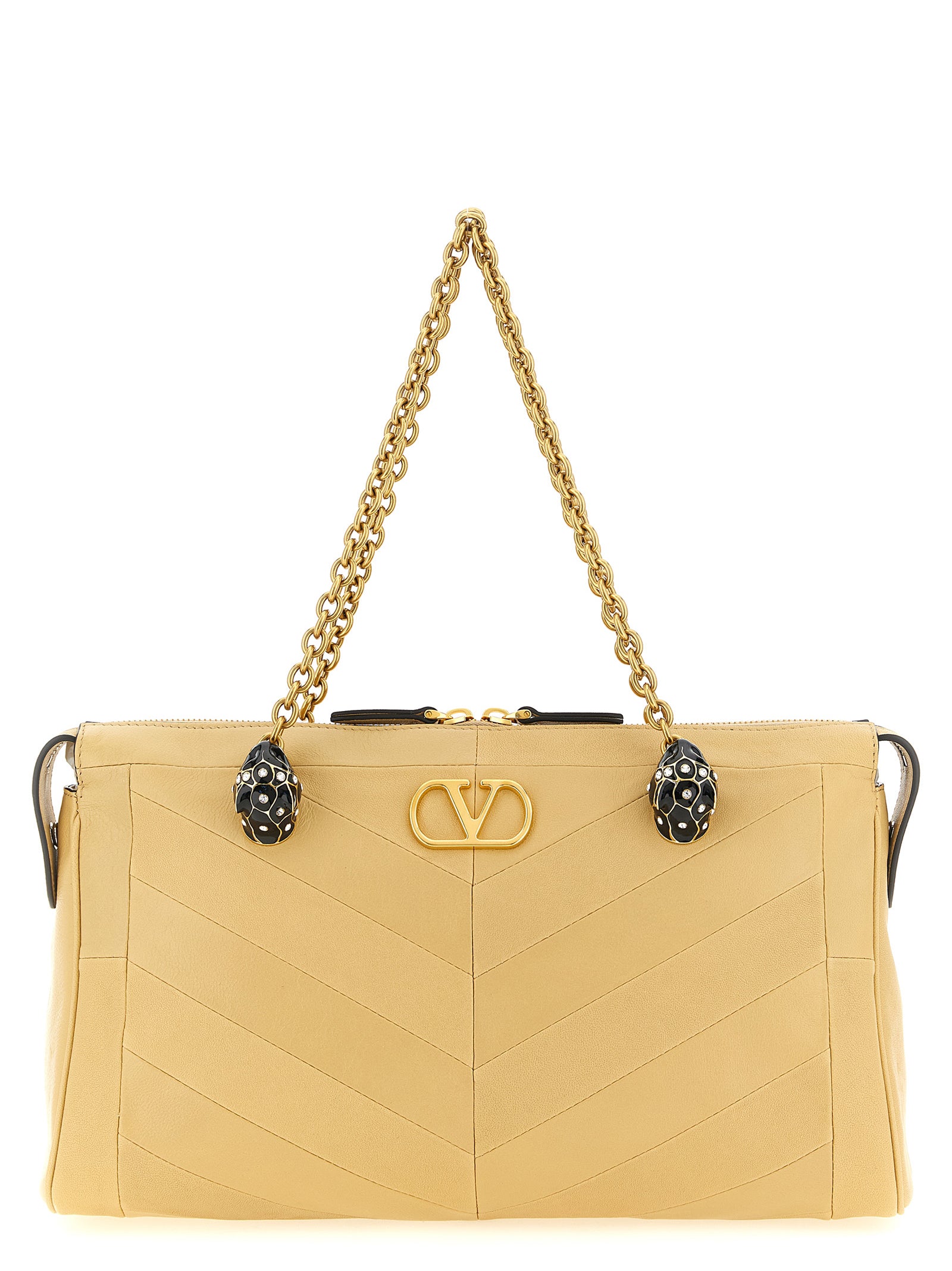 Valentino Garavani Beige Lamb Leather Shoulder Women's Bag