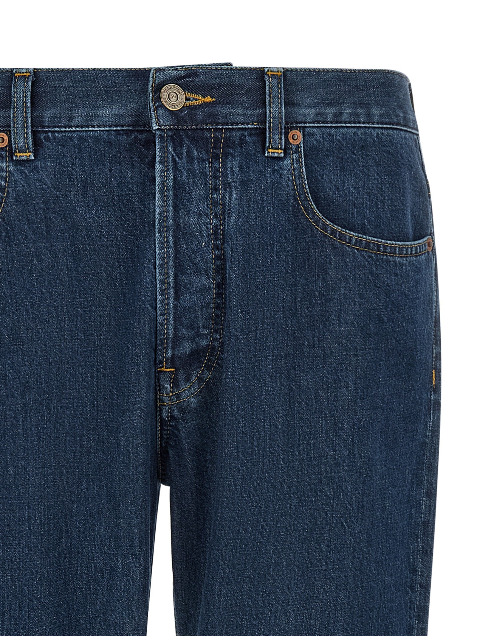 Valentino Garavani Blue Cotton Straight-Leg Men's Jeans