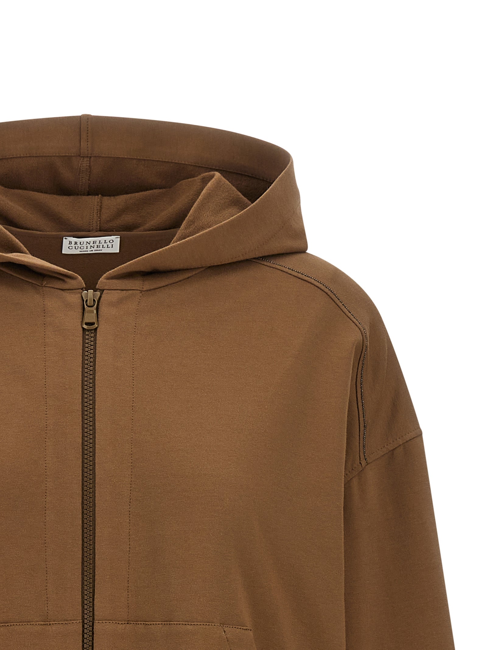Brunello Cucinelli Brown Cotton Women's Hoodie