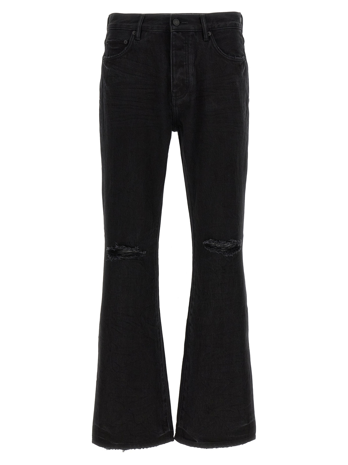 PURPLE Black Cotton Flared Men's Jeans