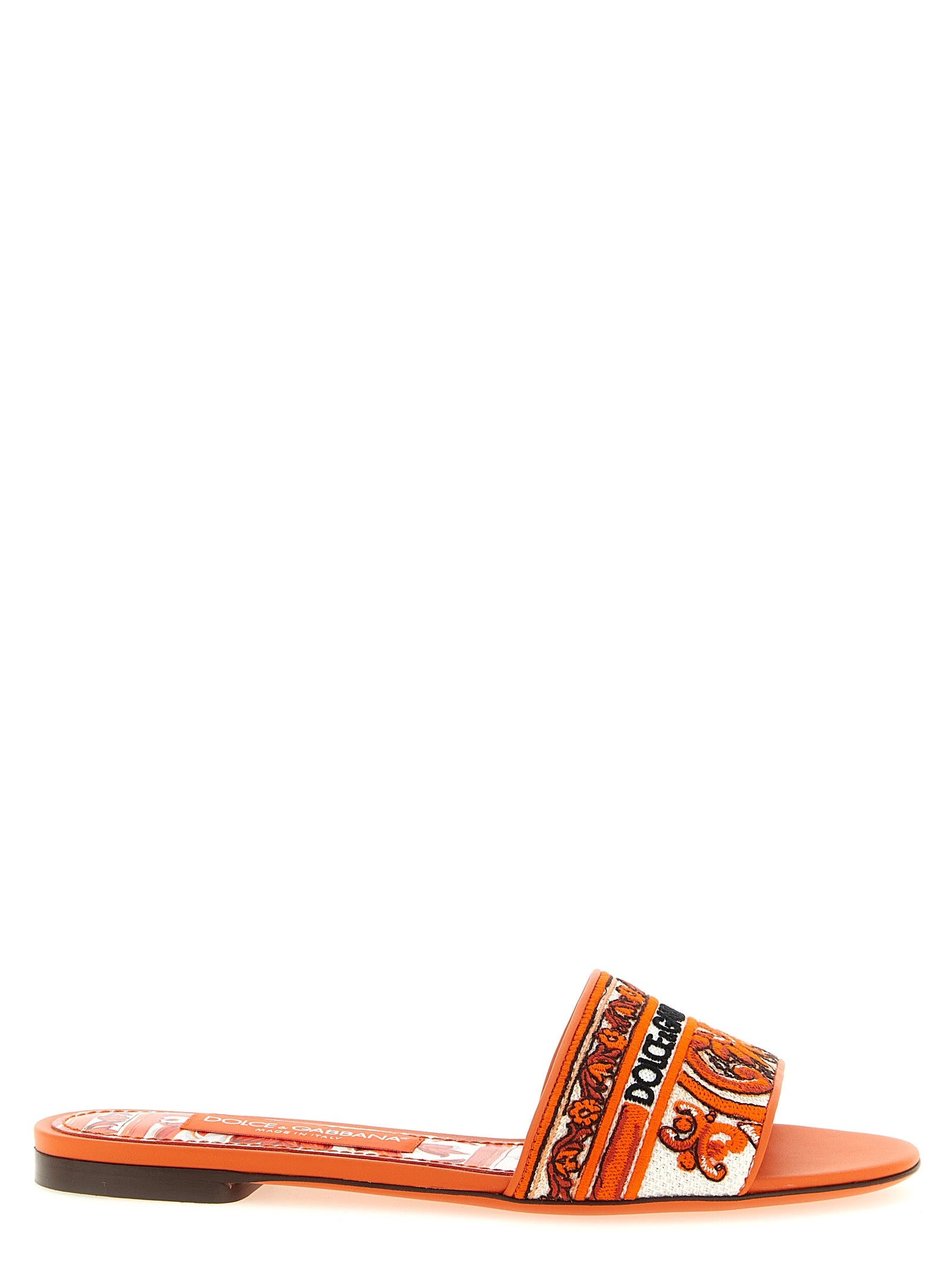 Dolce & Gabbana Orange Cotton Women's Slides