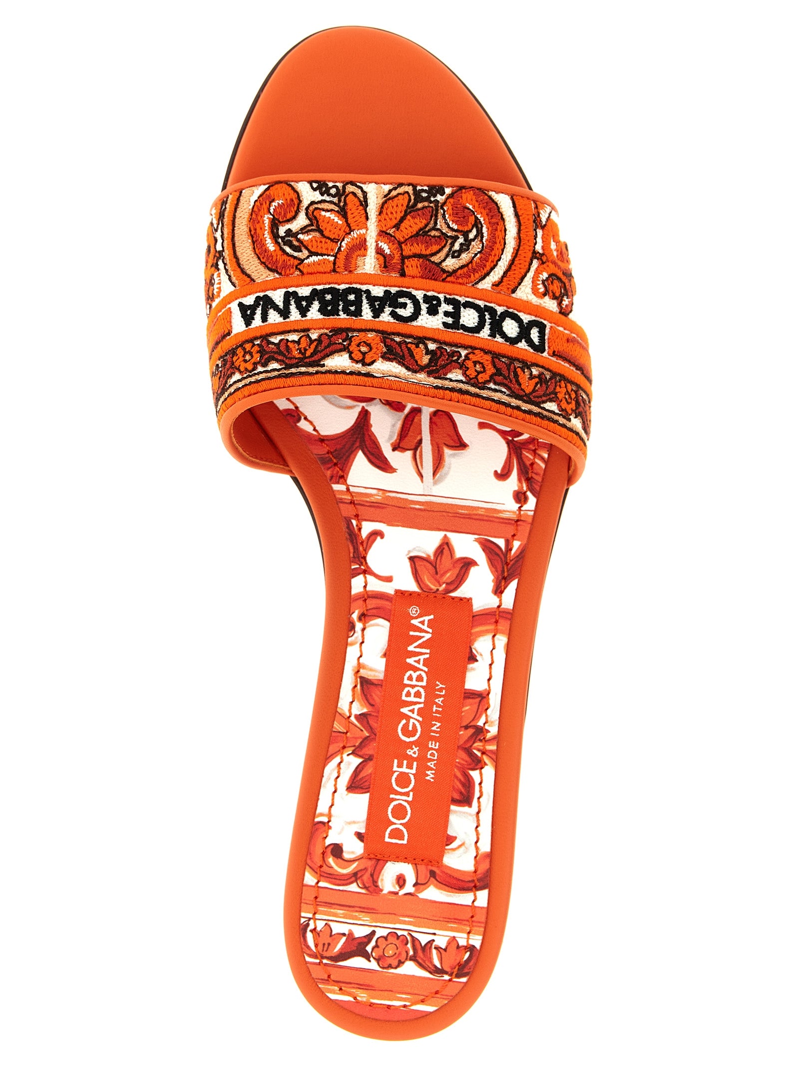 Dolce & Gabbana Orange Cotton Women's Slides