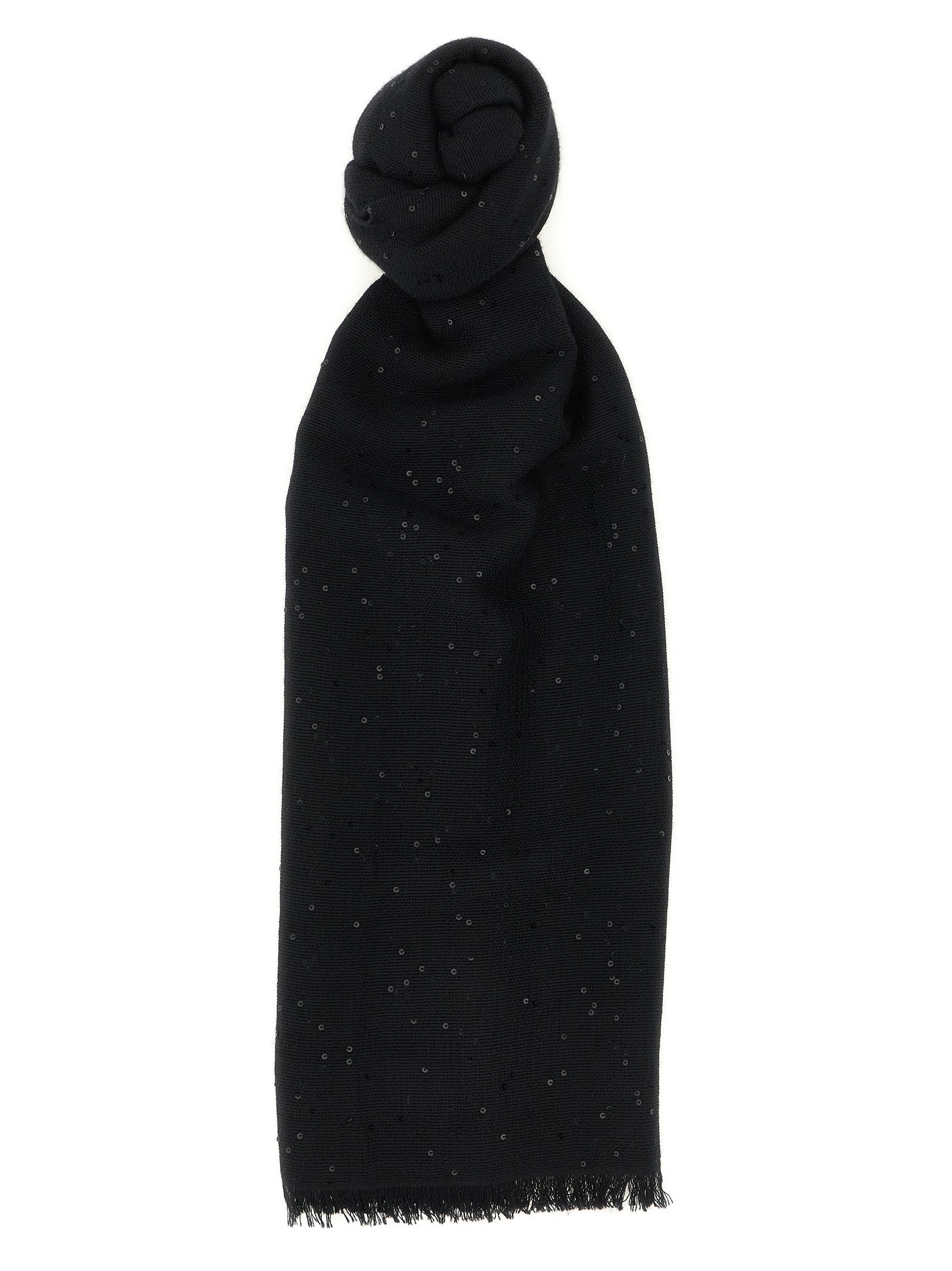 Brunello Cucinelli Black Cashmere Women's Scarf