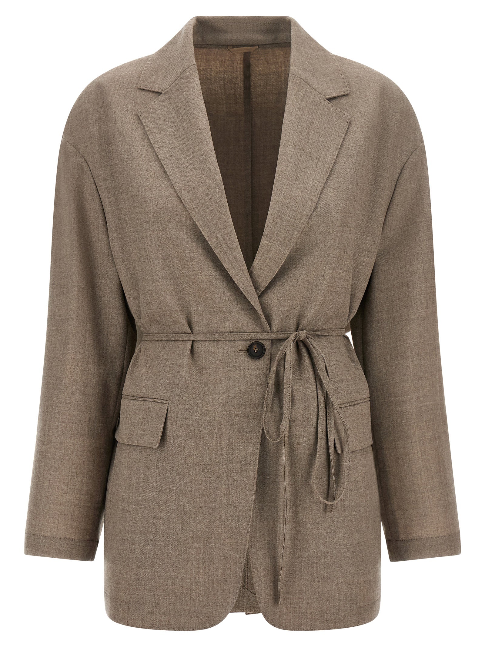 Brunello Cucinelli Beige Virgin Wool Women's Blazer