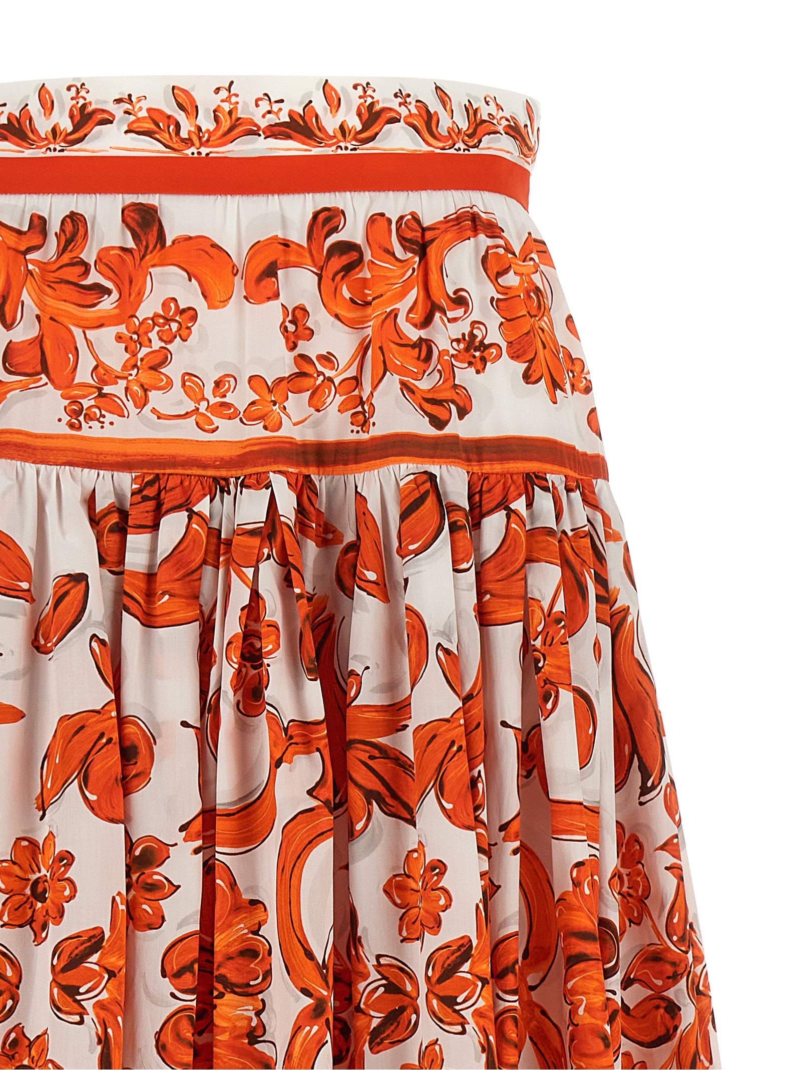 Dolce & Gabbana Orange Cotton Mini Women's Skirt