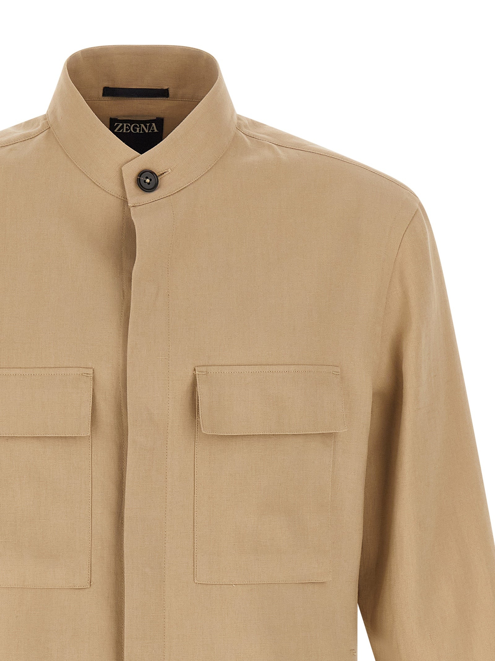 ZEGNA Beige Linen Men's Blouse