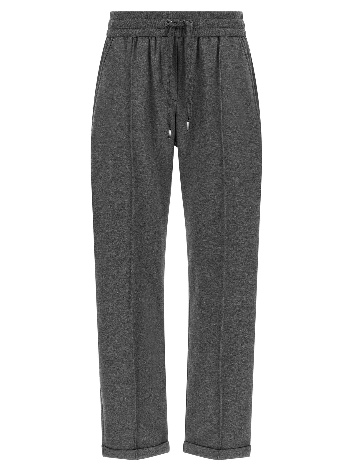 Brunello Cucinelli Gray Cotton Casual Women's Pants