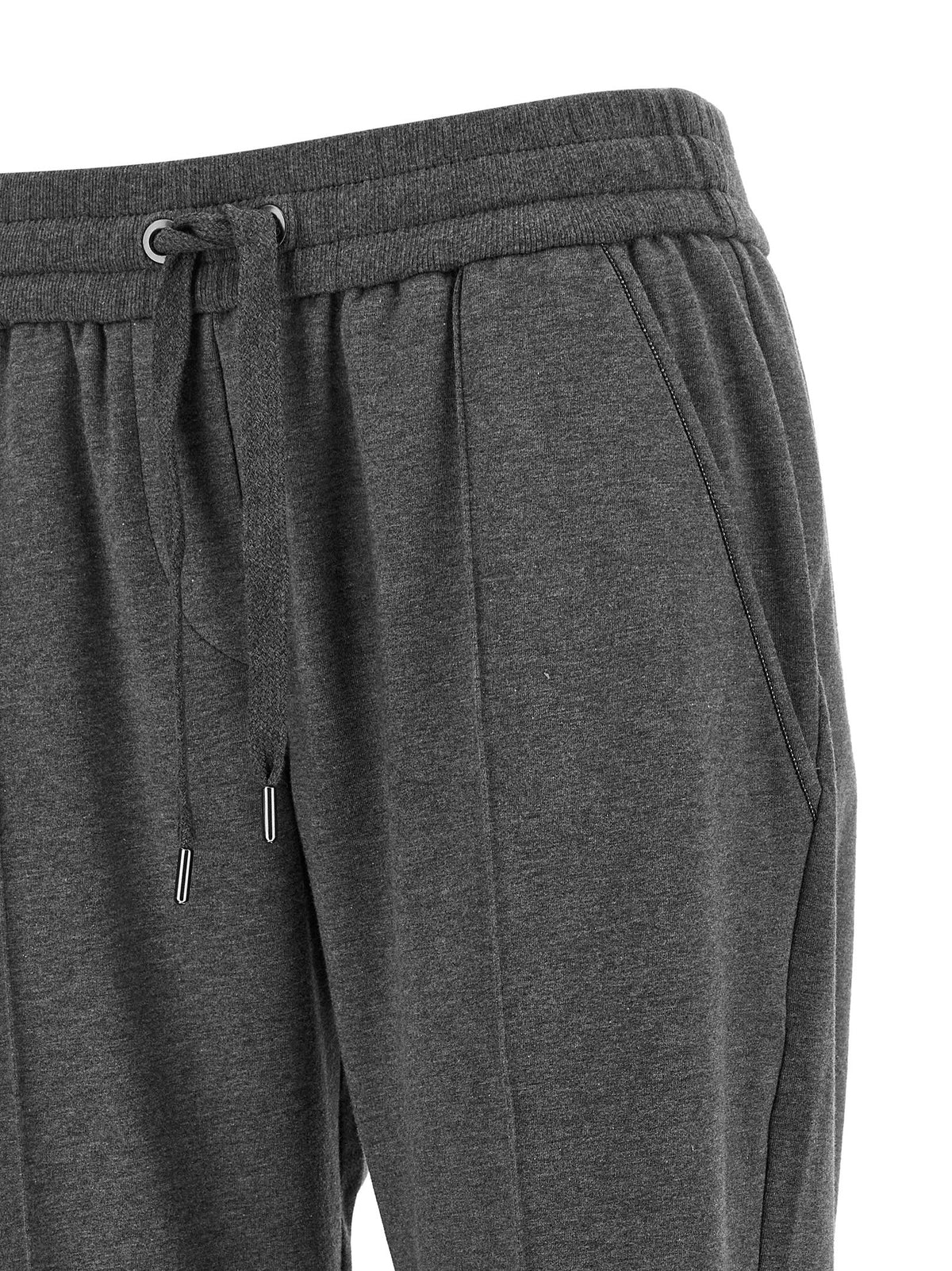 Brunello Cucinelli Gray Cotton Casual Women's Pants