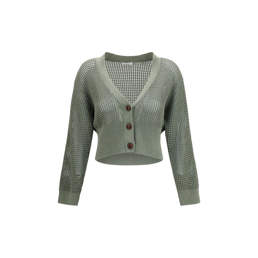 Brunello Cucinelli Bicolor Cotton Women's Cardigan