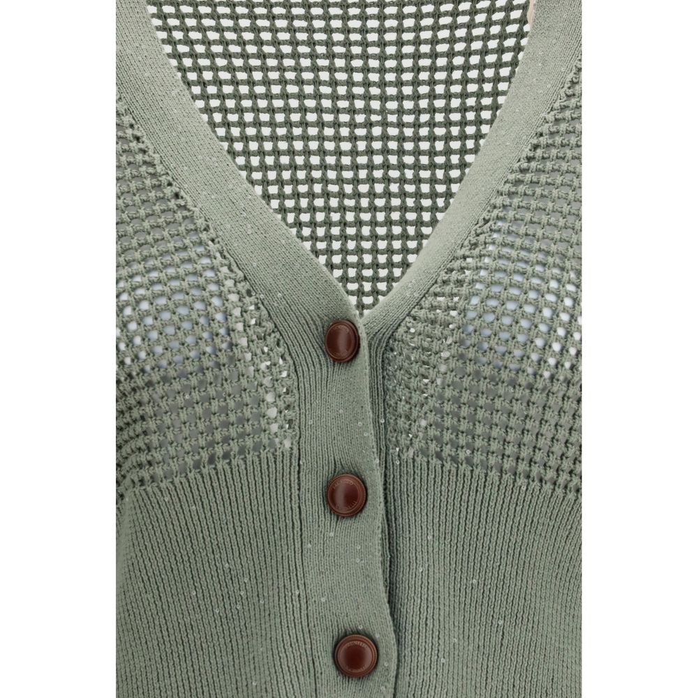 Brunello Cucinelli Bicolor Cotton Women's Cardigan