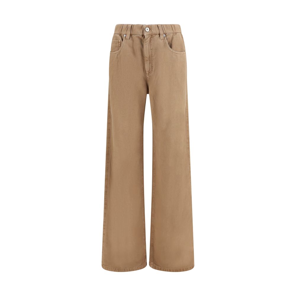 Brunello Cucinelli Beige Cotton Jeans Women's Denim