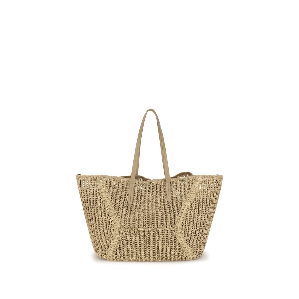Brunello Cucinelli Beige Raffia Women's Handbag