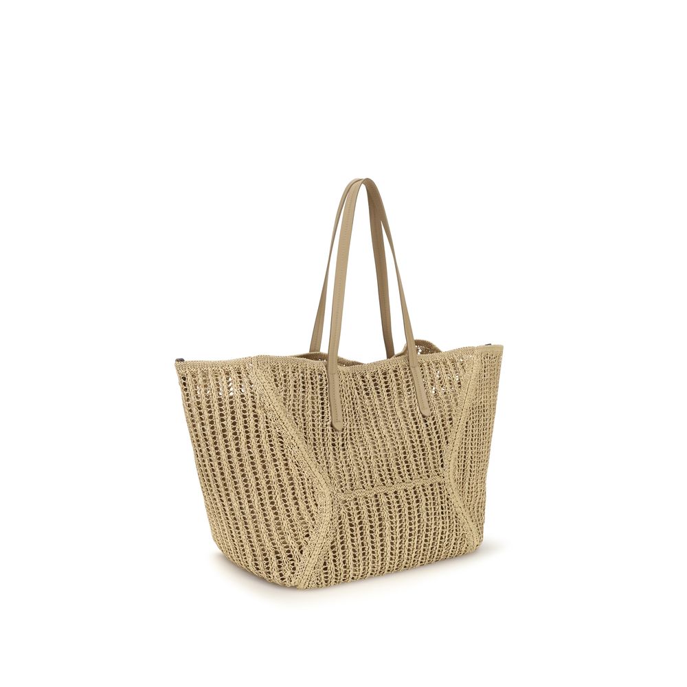 Brunello Cucinelli Beige Raffia Women's Handbag