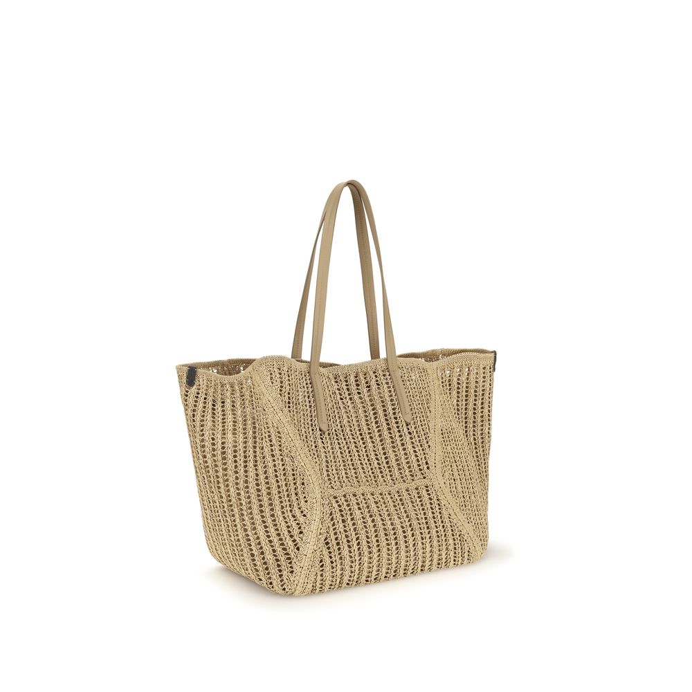 Brunello Cucinelli Beige Raffia Women's Handbag