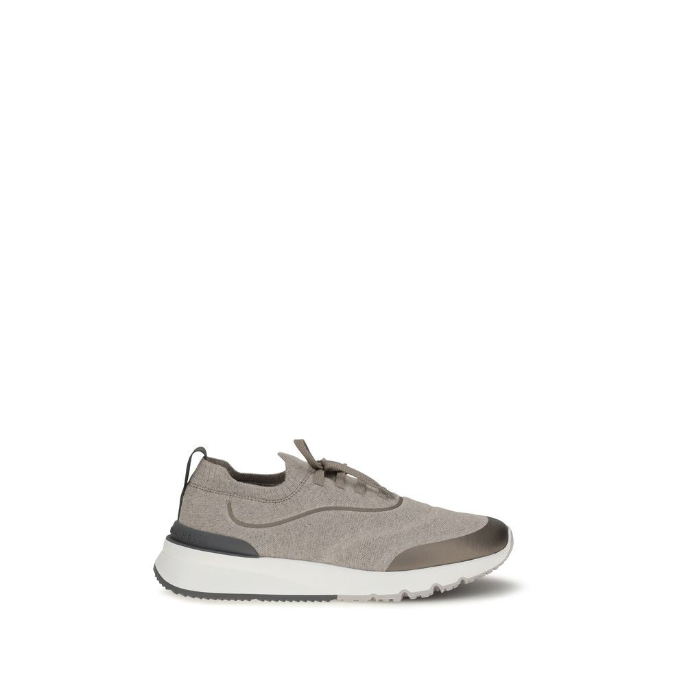 Brunello Cucinelli Brown Cotton Athletic Men's Sneakers