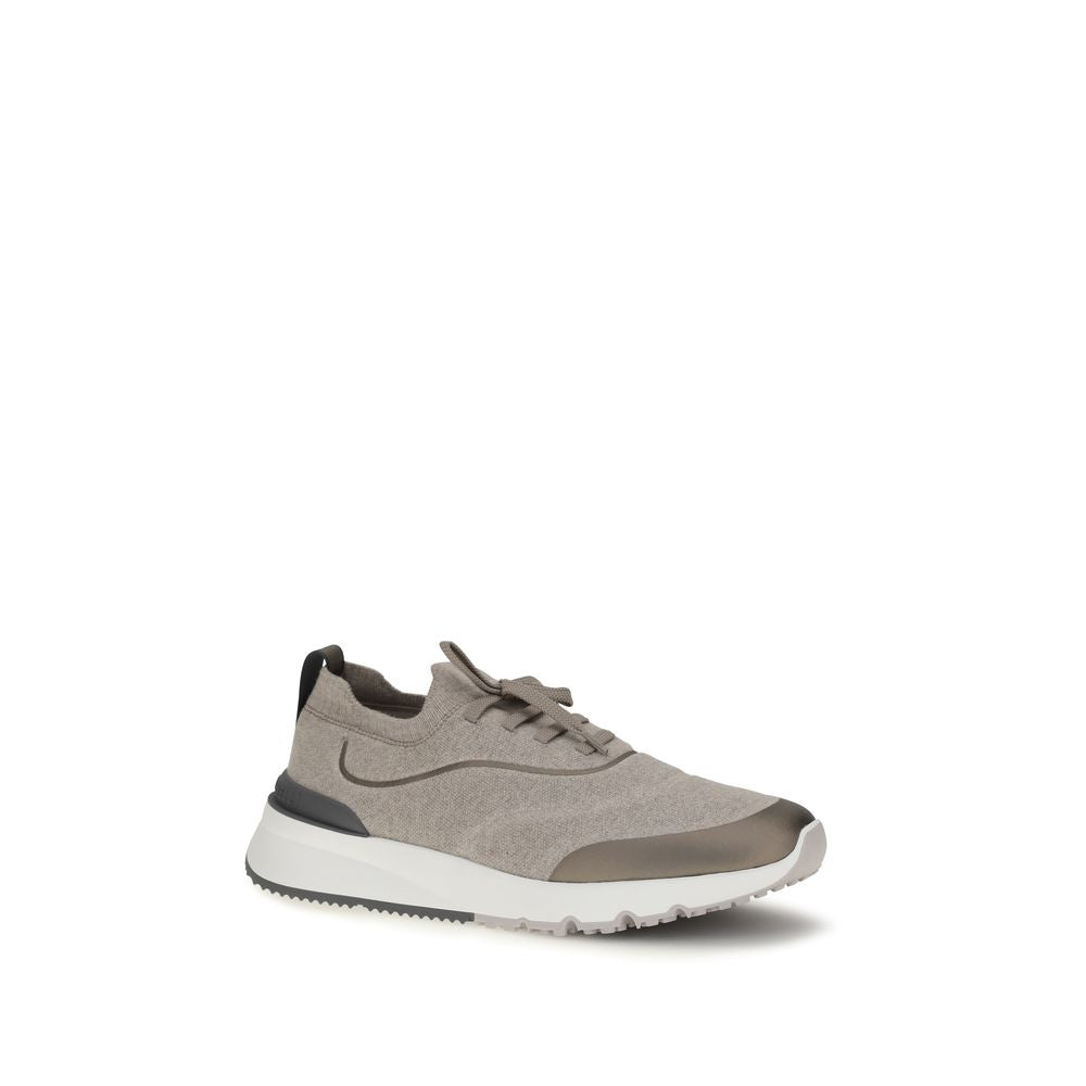 Brunello Cucinelli Brown Cotton Athletic Men's Sneakers