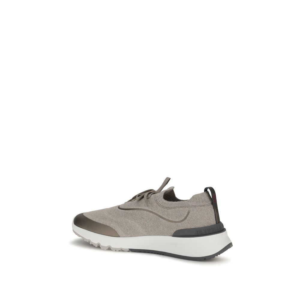 Brunello Cucinelli Brown Cotton Athletic Men's Sneakers