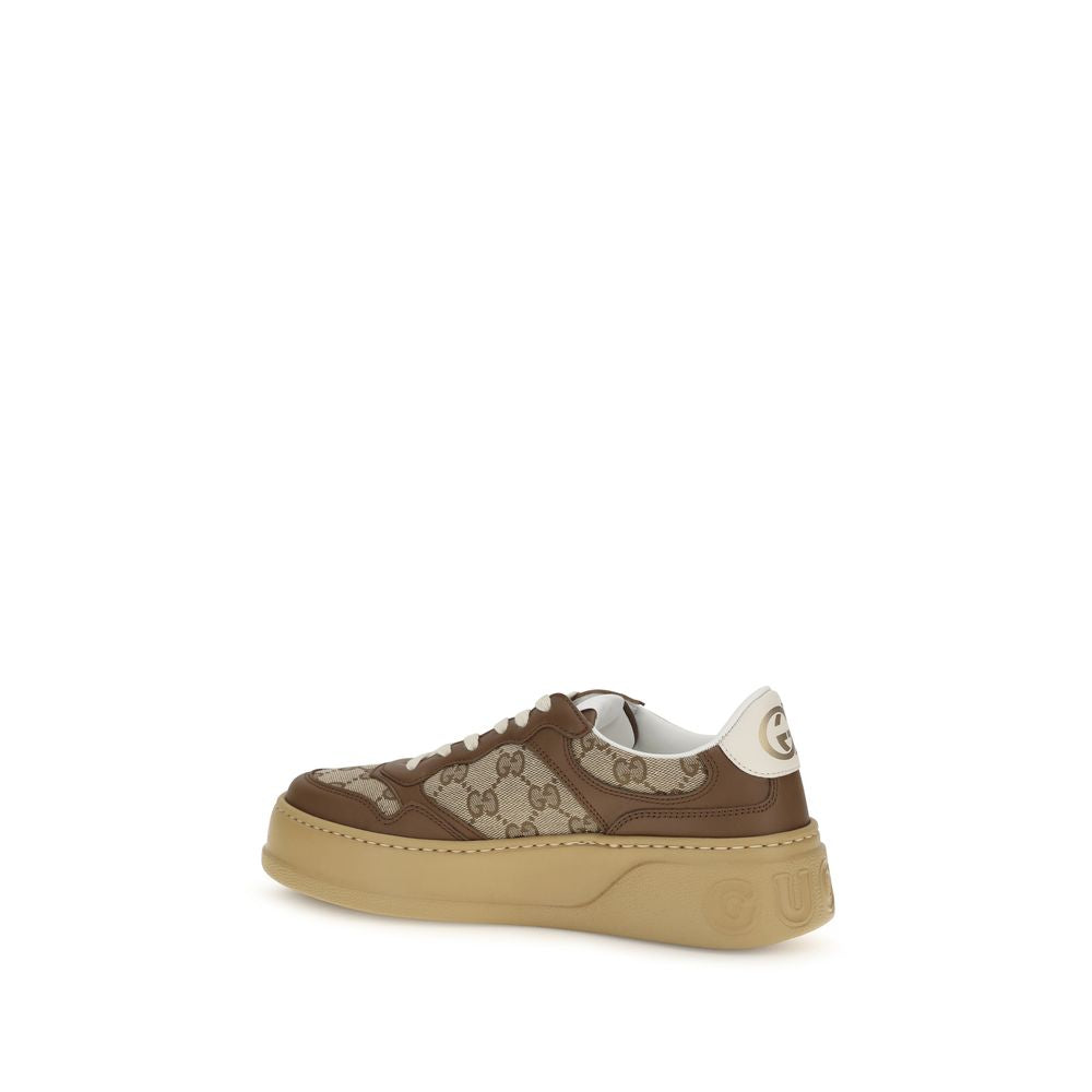 Gucci Beige Calf Leather Bos Taurus Chunky Women's Sneakers