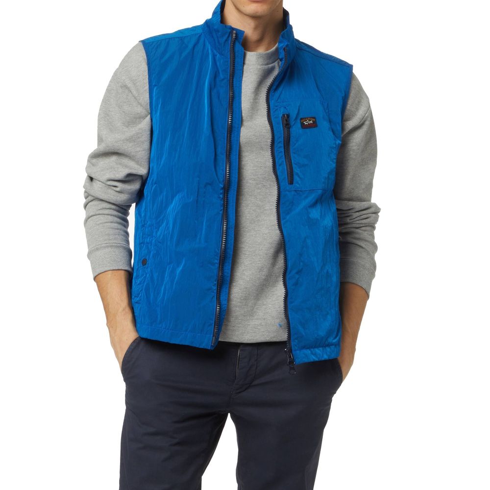 Paul & Shark Blue Nylon Sleeveless Men's Jacket