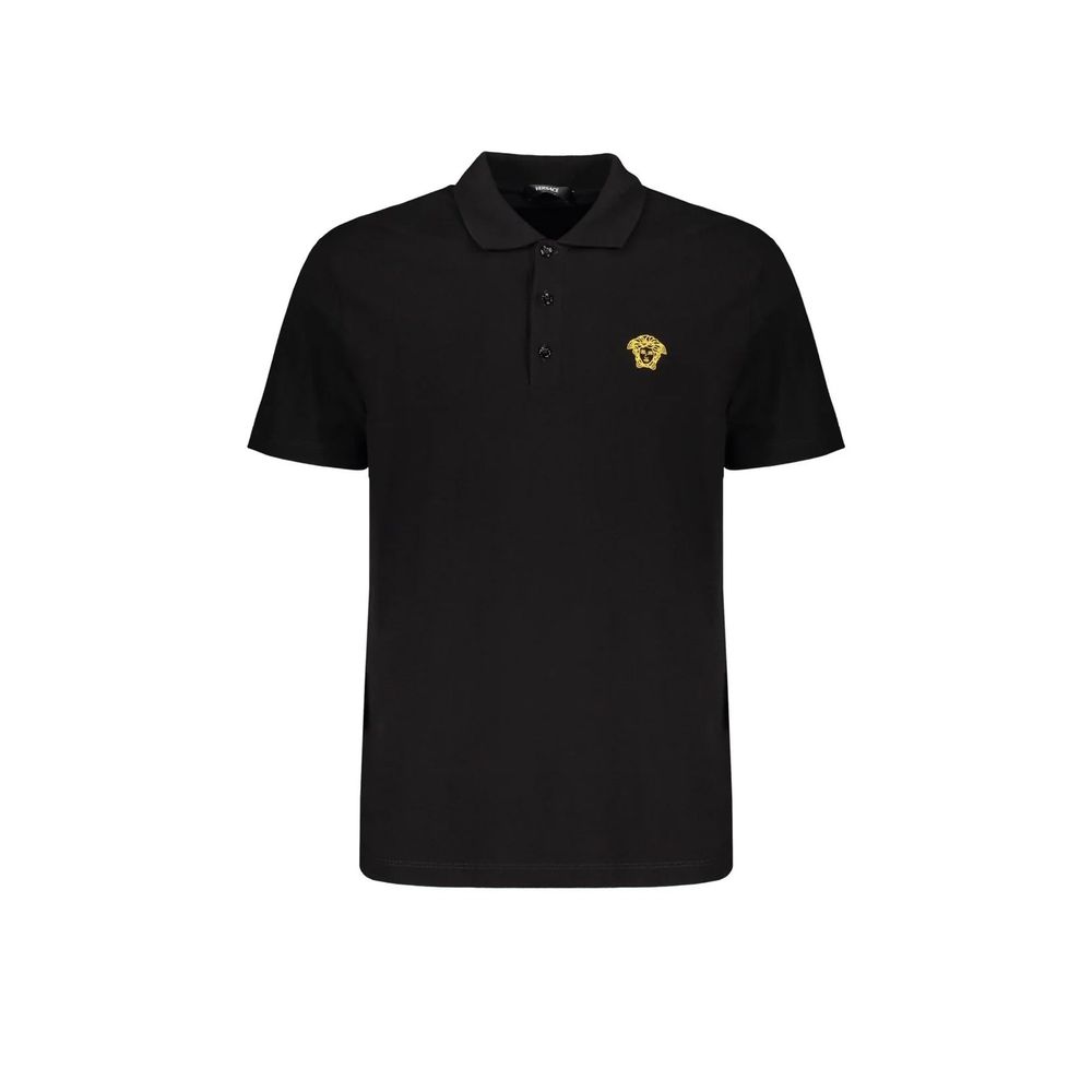 Versace Black Cotton Polo Men's Shirt
