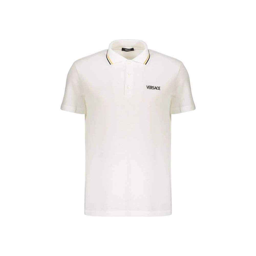 Versace White Cotton Polo Men's Shirt