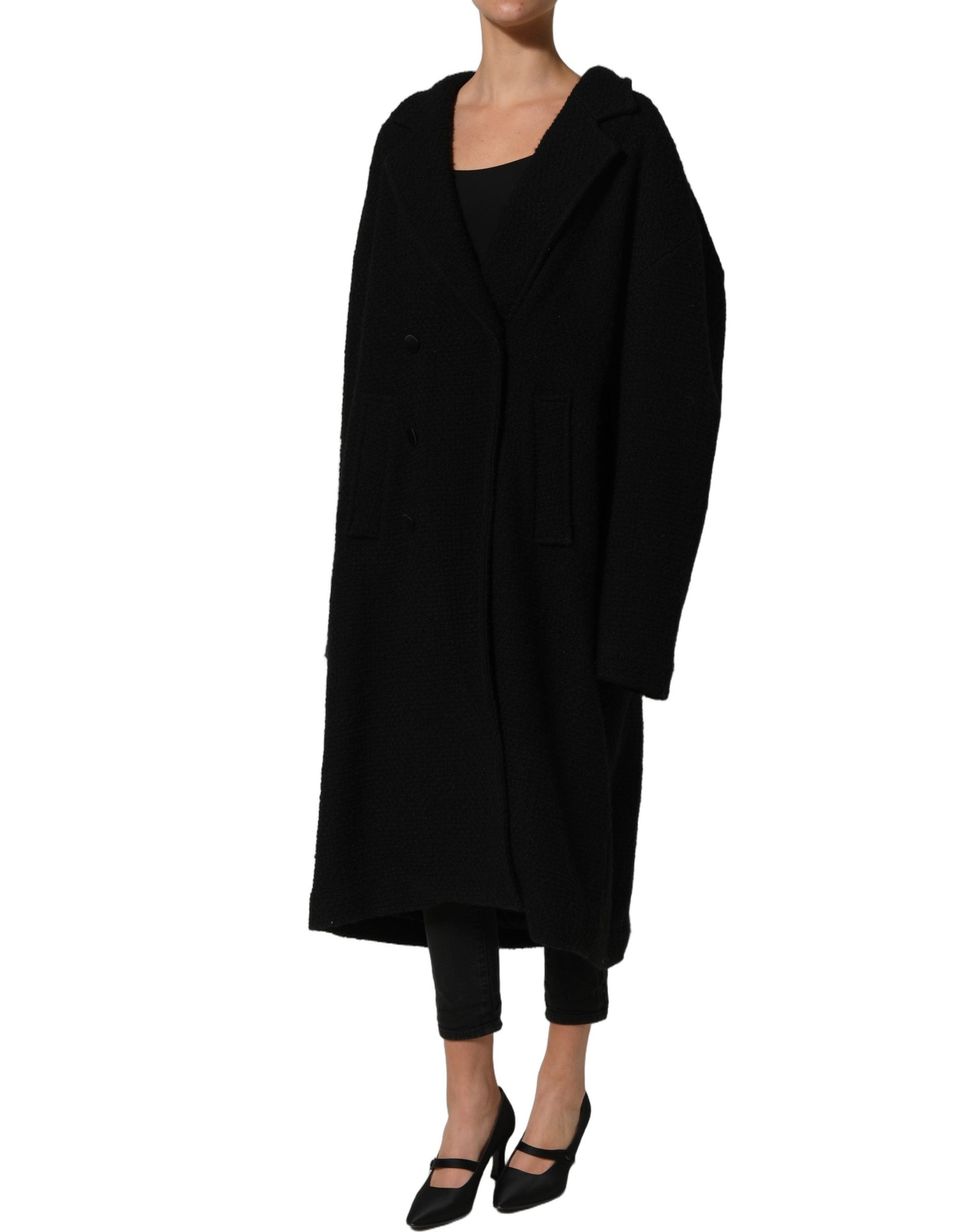 Dolce & Gabbana Black Double Breasted Men Trench Coat Women's Jacket