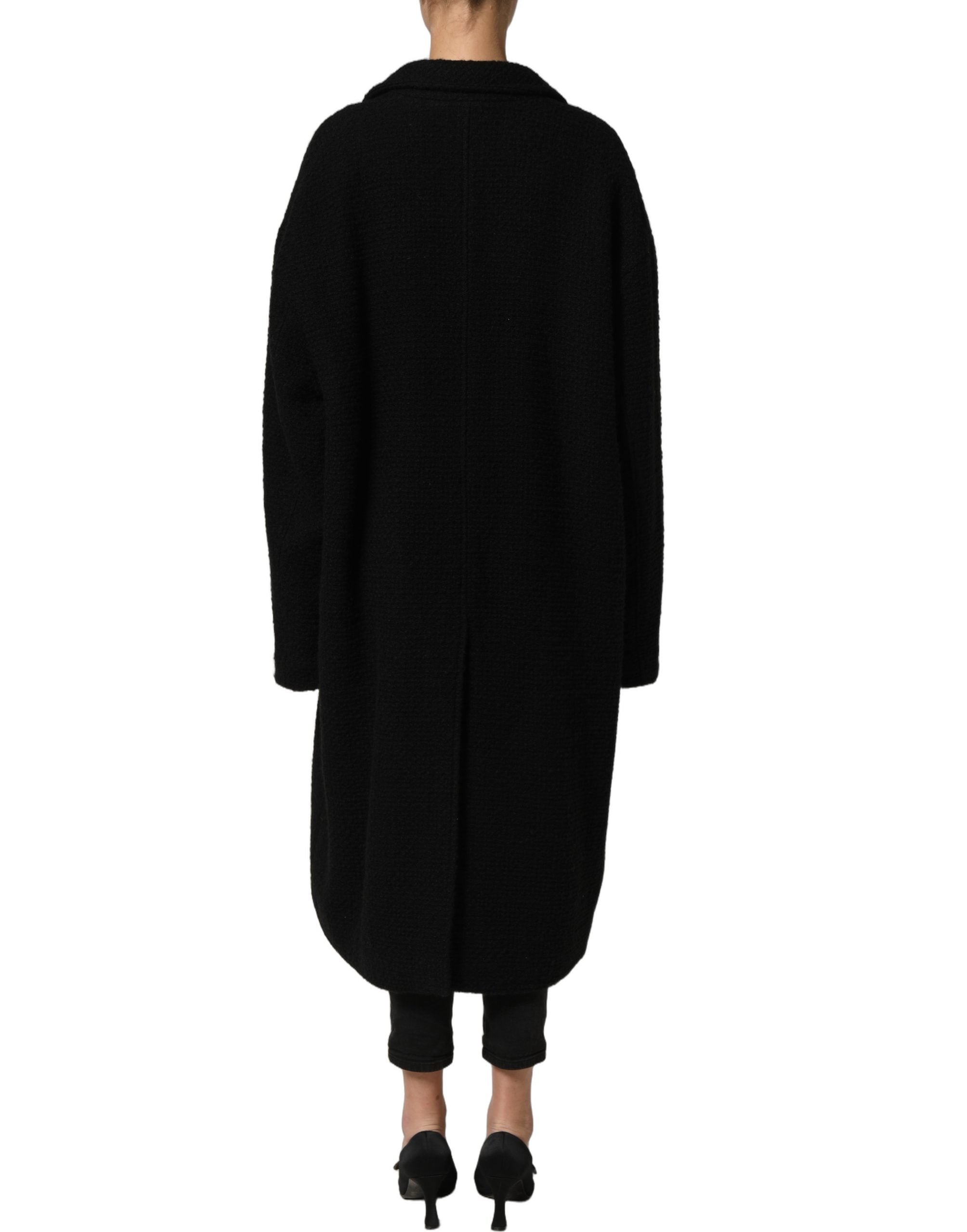 Dolce & Gabbana Black Double Breasted Men Trench Coat Women's Jacket