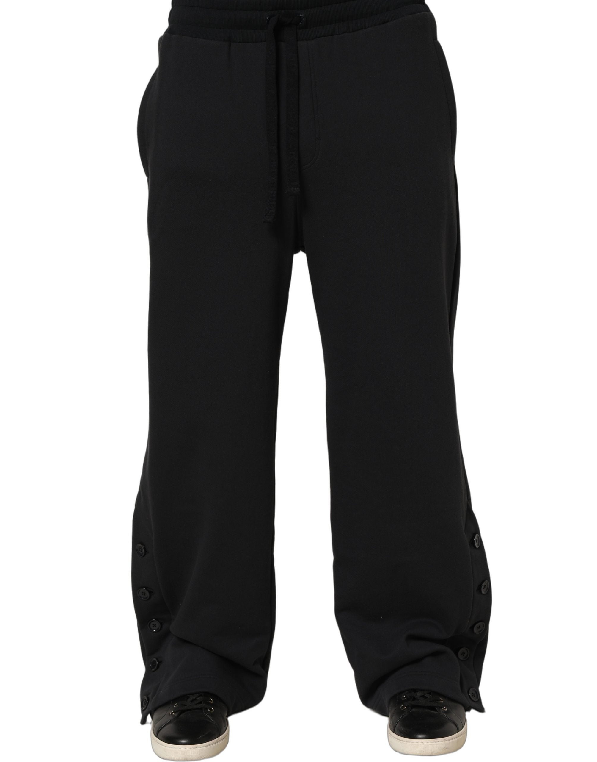 Dolce & Gabbana Black Drawstring Viscose Jogger Men SweatMen's Men's Pants