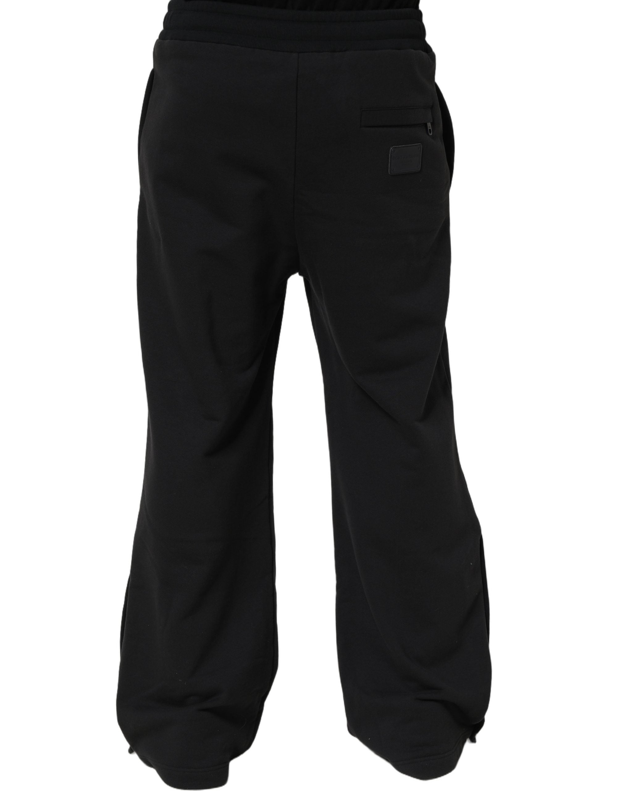 Dolce & Gabbana Black Drawstring Viscose Jogger Men SweatMen's Men's Pants