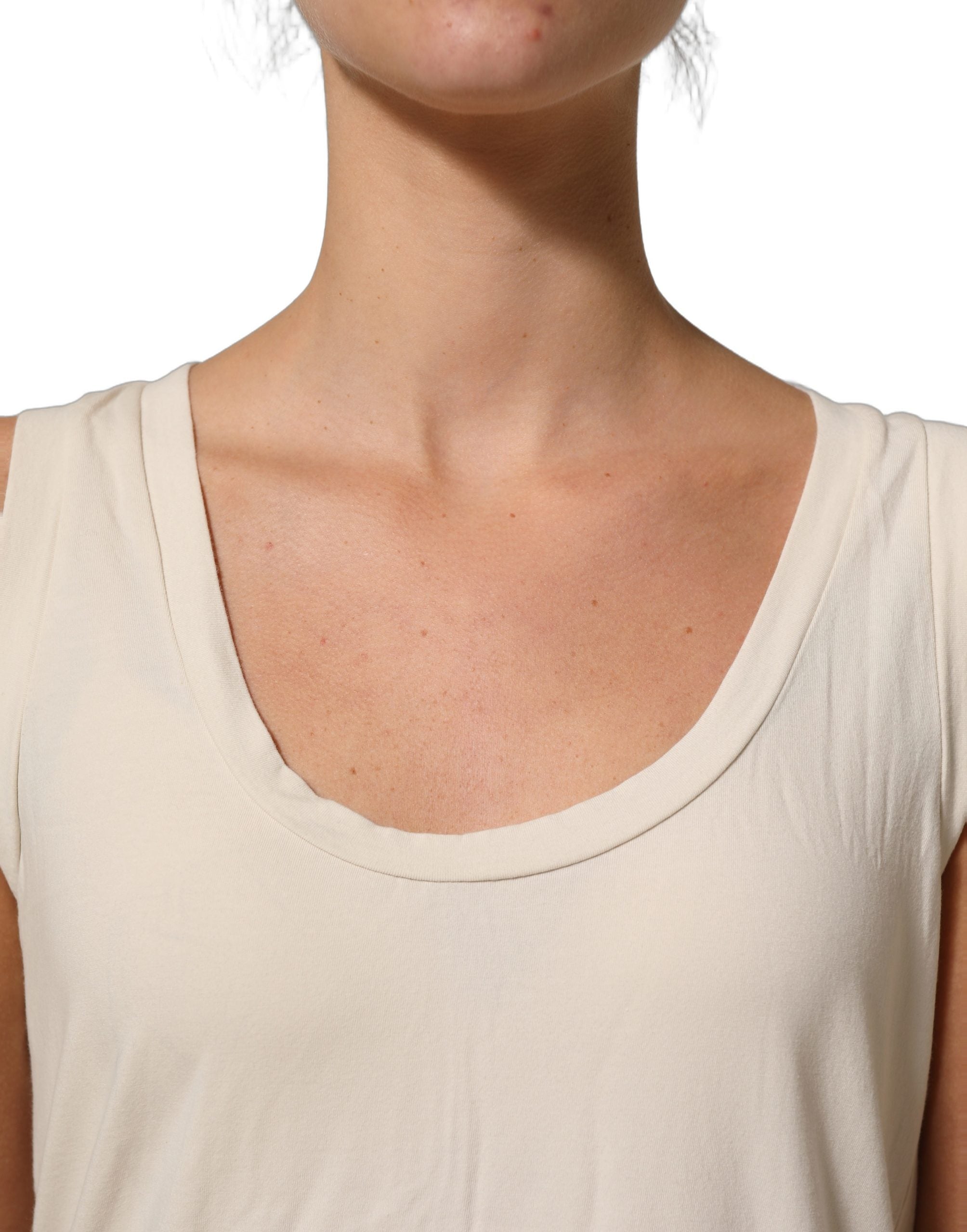 Aniye By Beige Viscose Sleeveless Round Neck Women Tank Women's Top