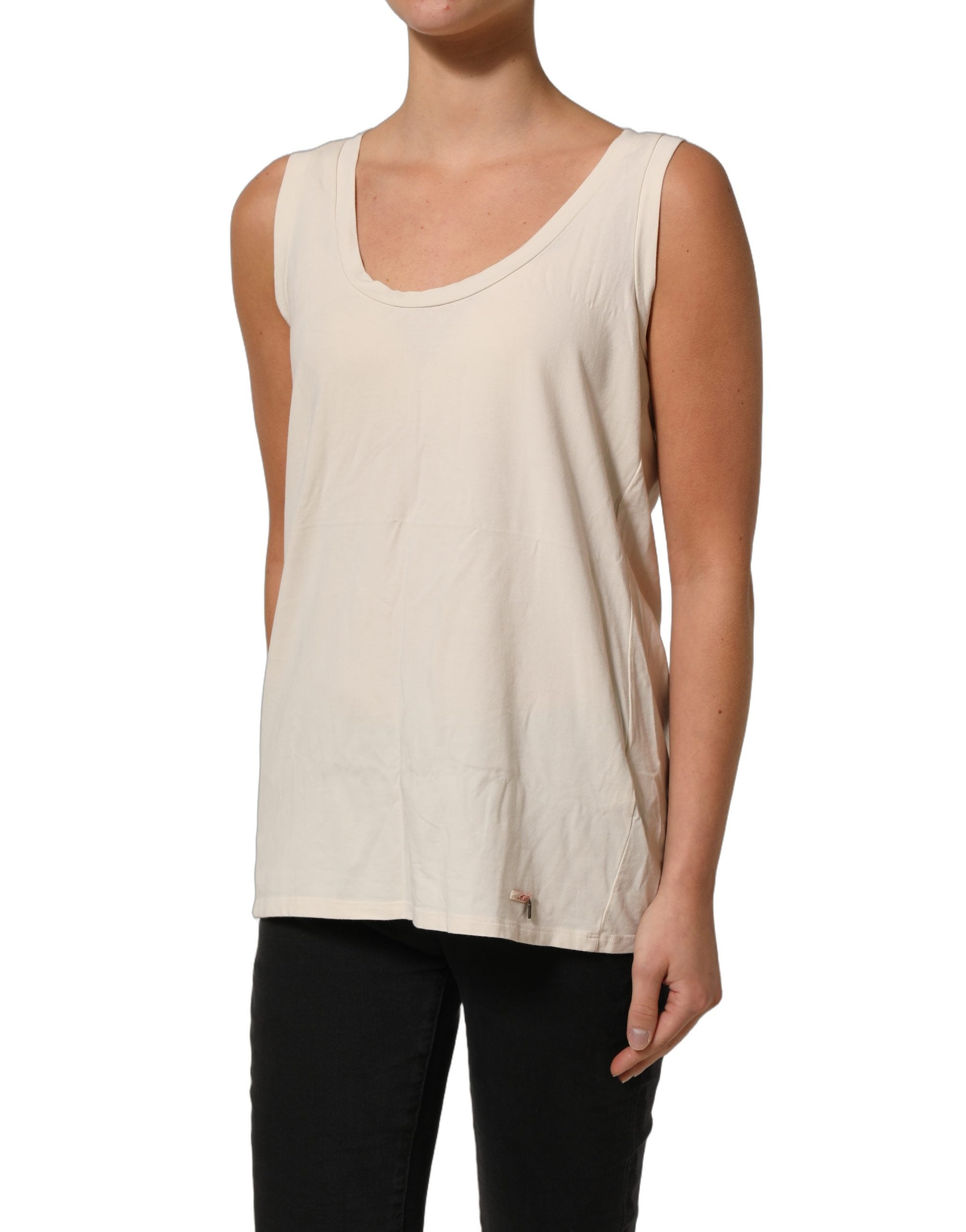 Aniye By Beige Viscose Sleeveless Round Neck Women Tank Women's Top