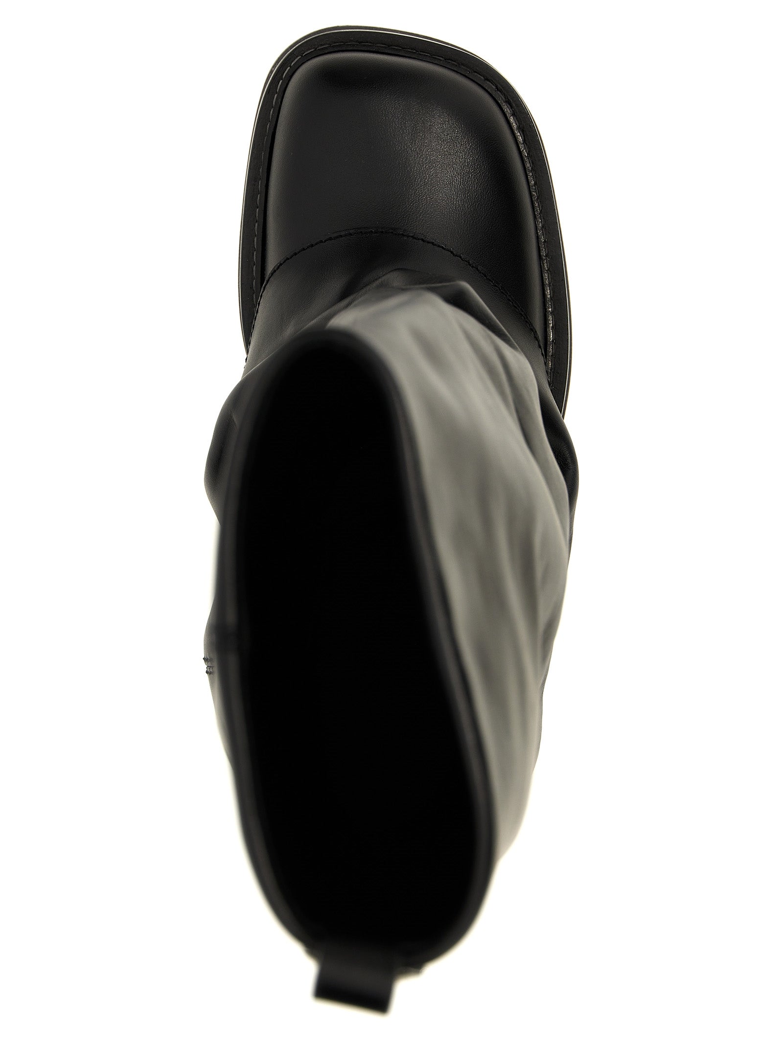 The Attico Black Calfskin Over The Women's Knee